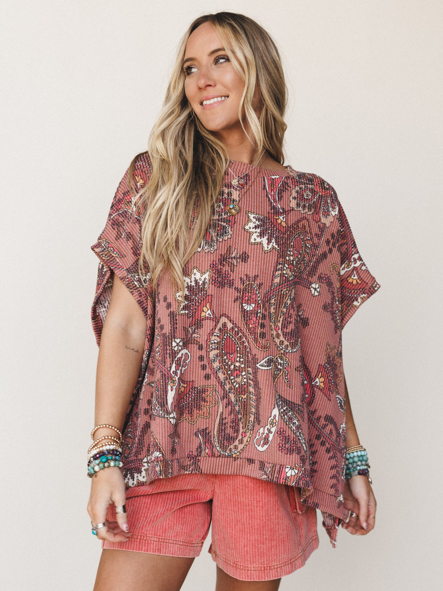The Nest Moon Glow Texture Knit Top - Clay - Image 2