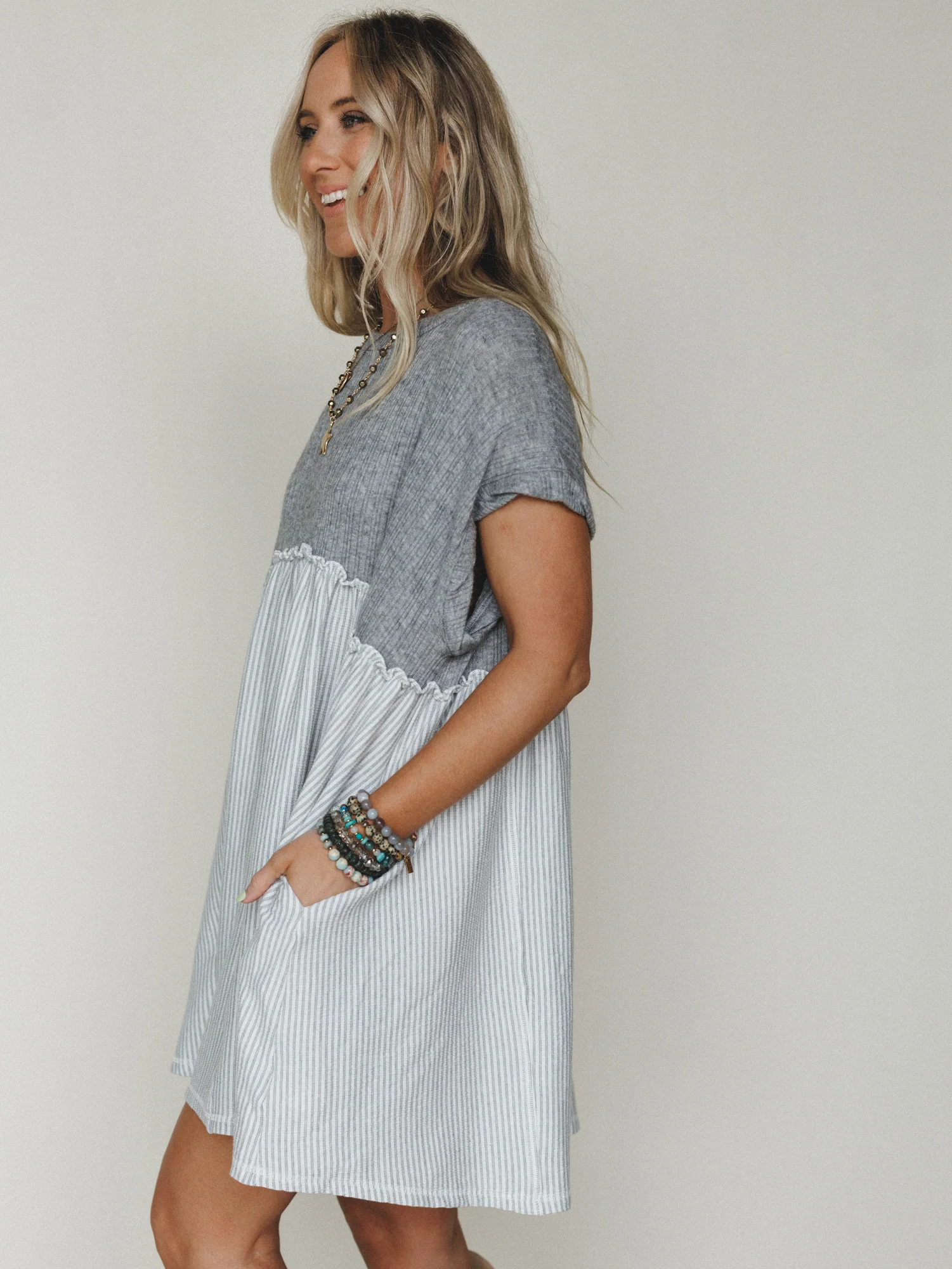 The Nest No Fuss Babydoll Dress - Gray - Image 4