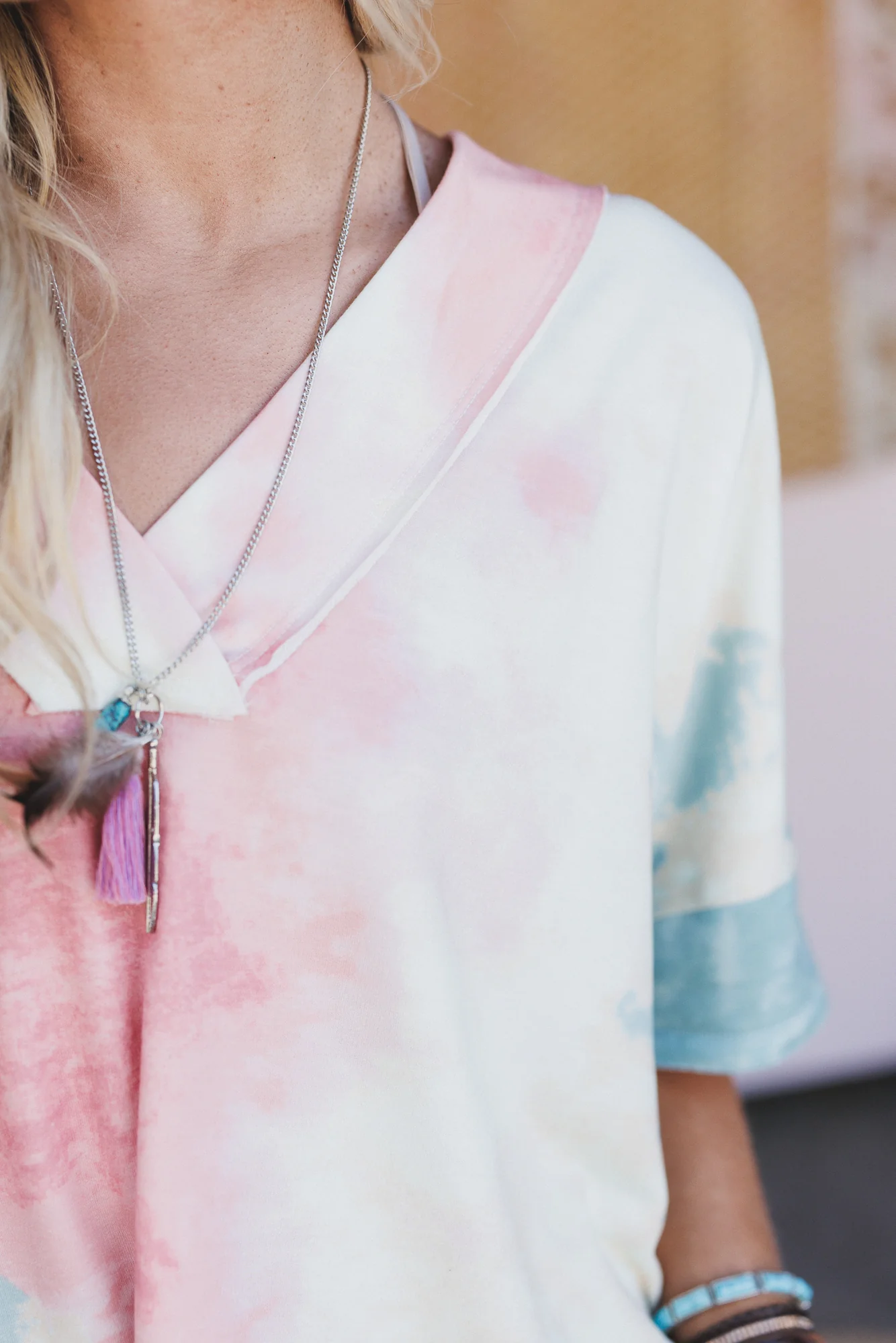 The Nest On The Go V Neck Essential Tee - Tie Dye - Image 3