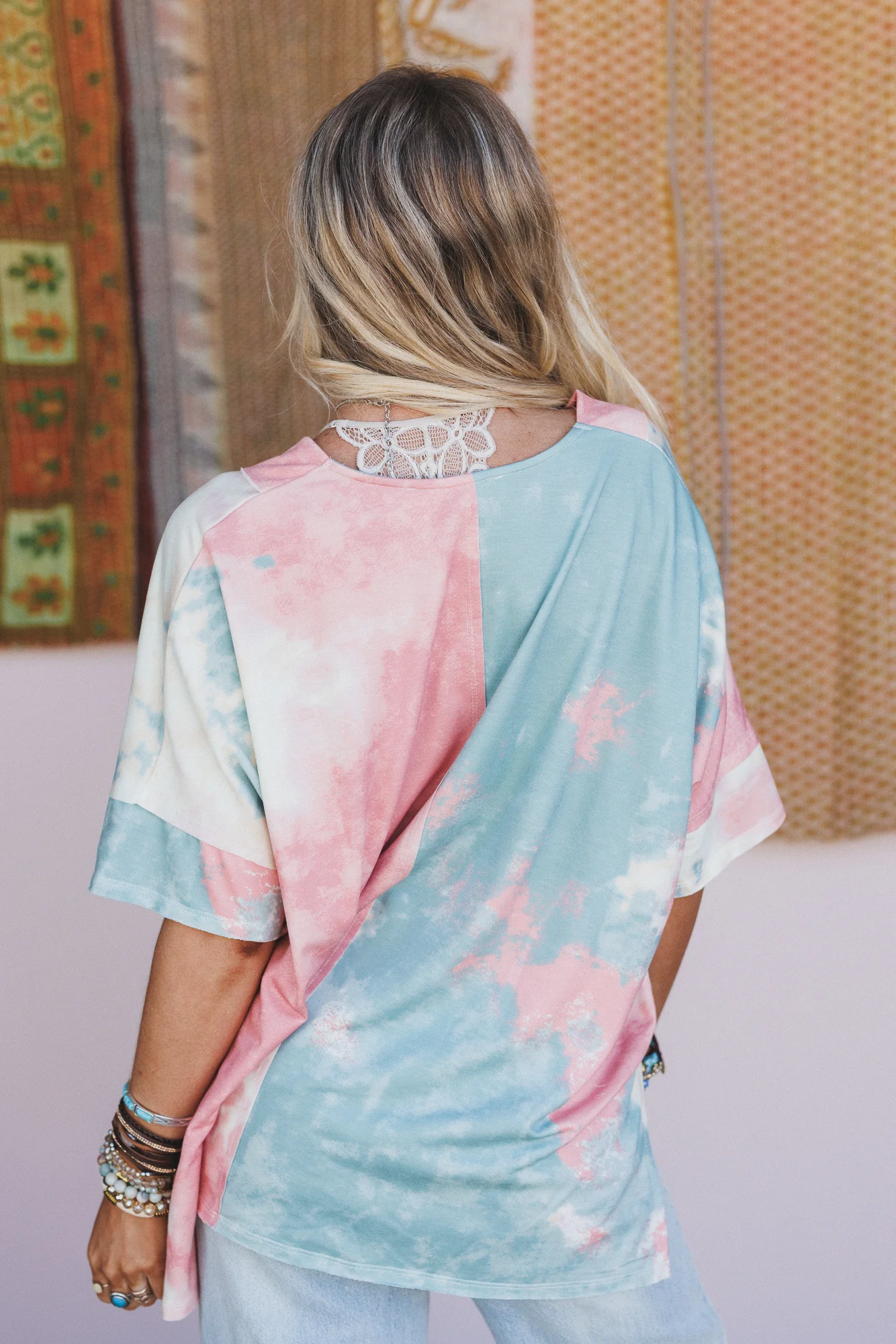 The Nest On The Go V Neck Essential Tee - Tie Dye - Image 4