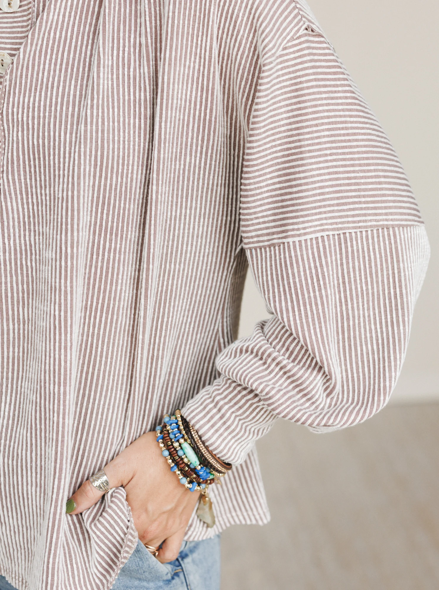 The Nest Only This Long Sleeve Top - Taupe - Image 3