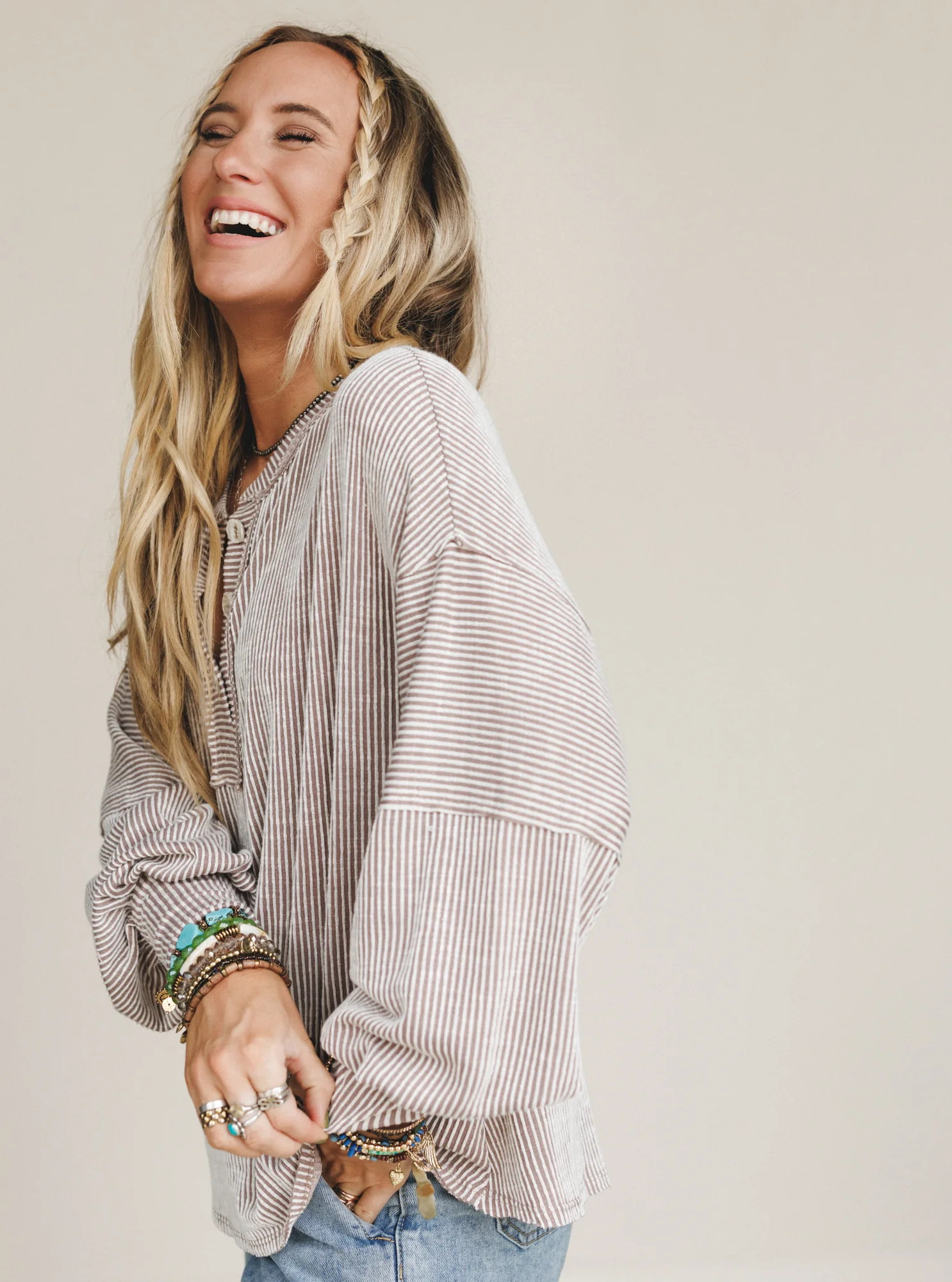 The Nest Only This Long Sleeve Top - Taupe - Image 4