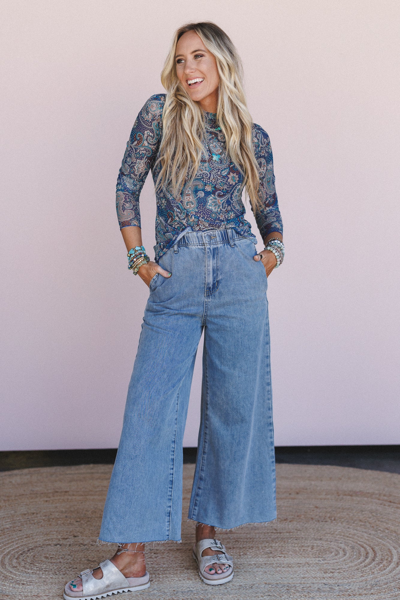 The Nest Sapphire Sky Paisley Top - Teal - Image 5