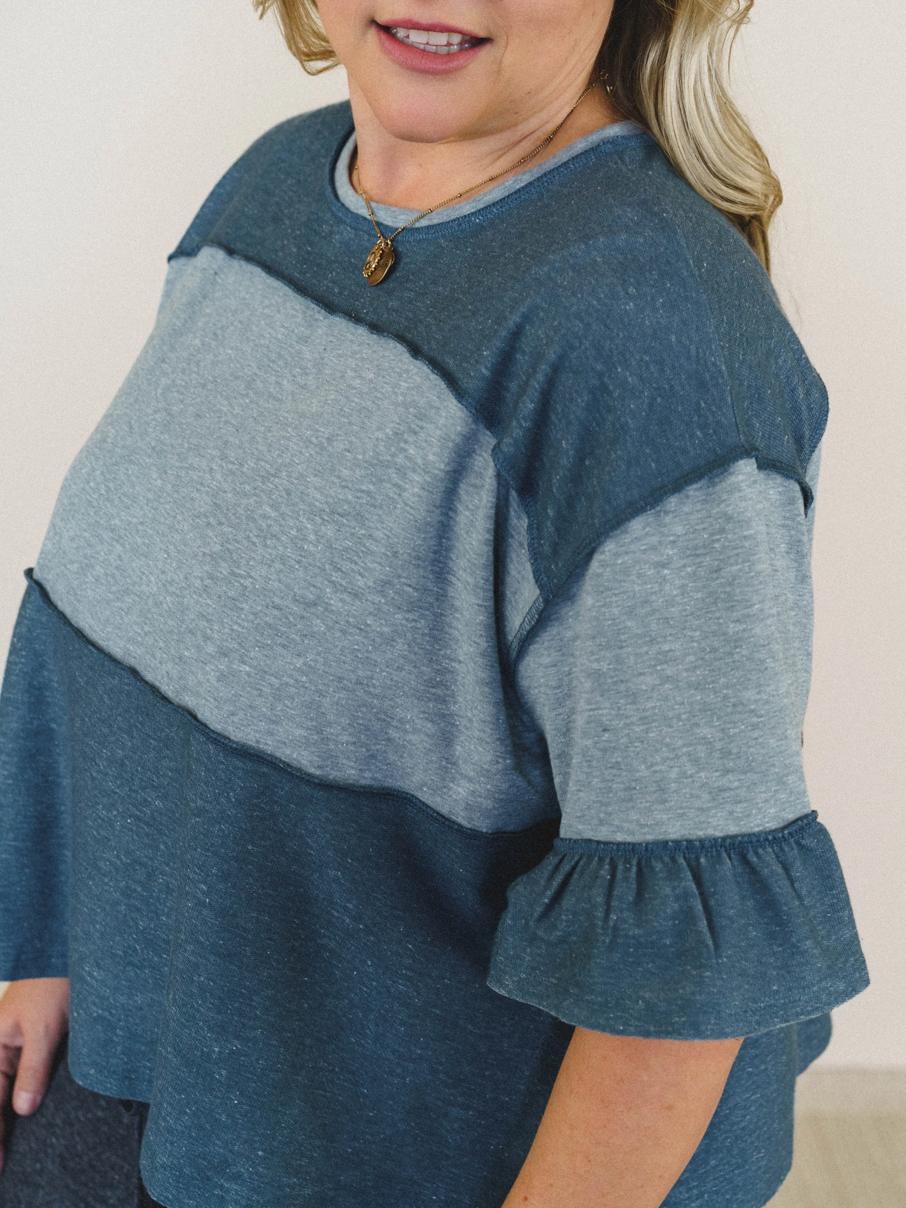 The Nest Soft Horizon Top - Teal - Image 3