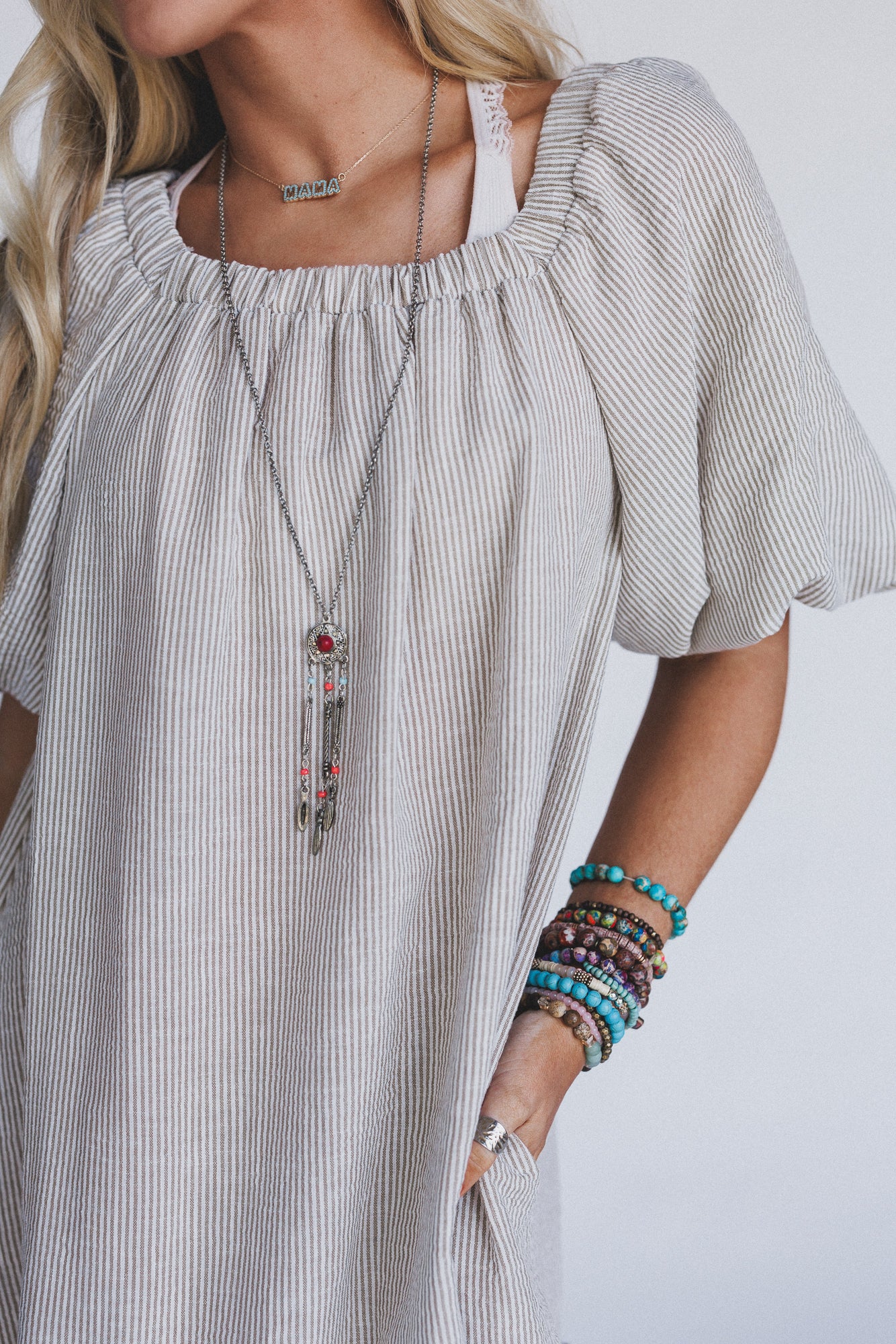 The Nest Solace Ruffled Hem Dress - Natural - Pre Order - Image 2