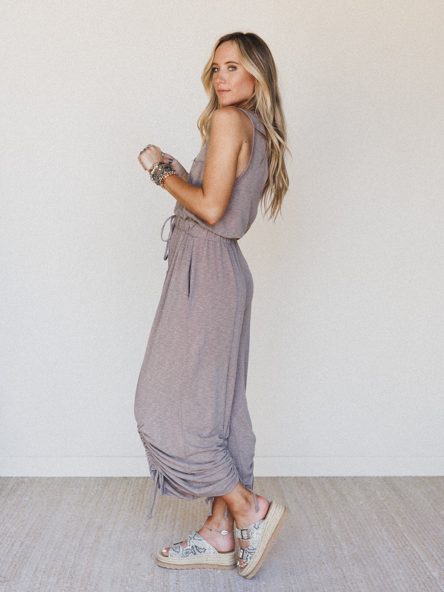 The Nest Solie Cinched Jumpsuit - Brown - Image 4