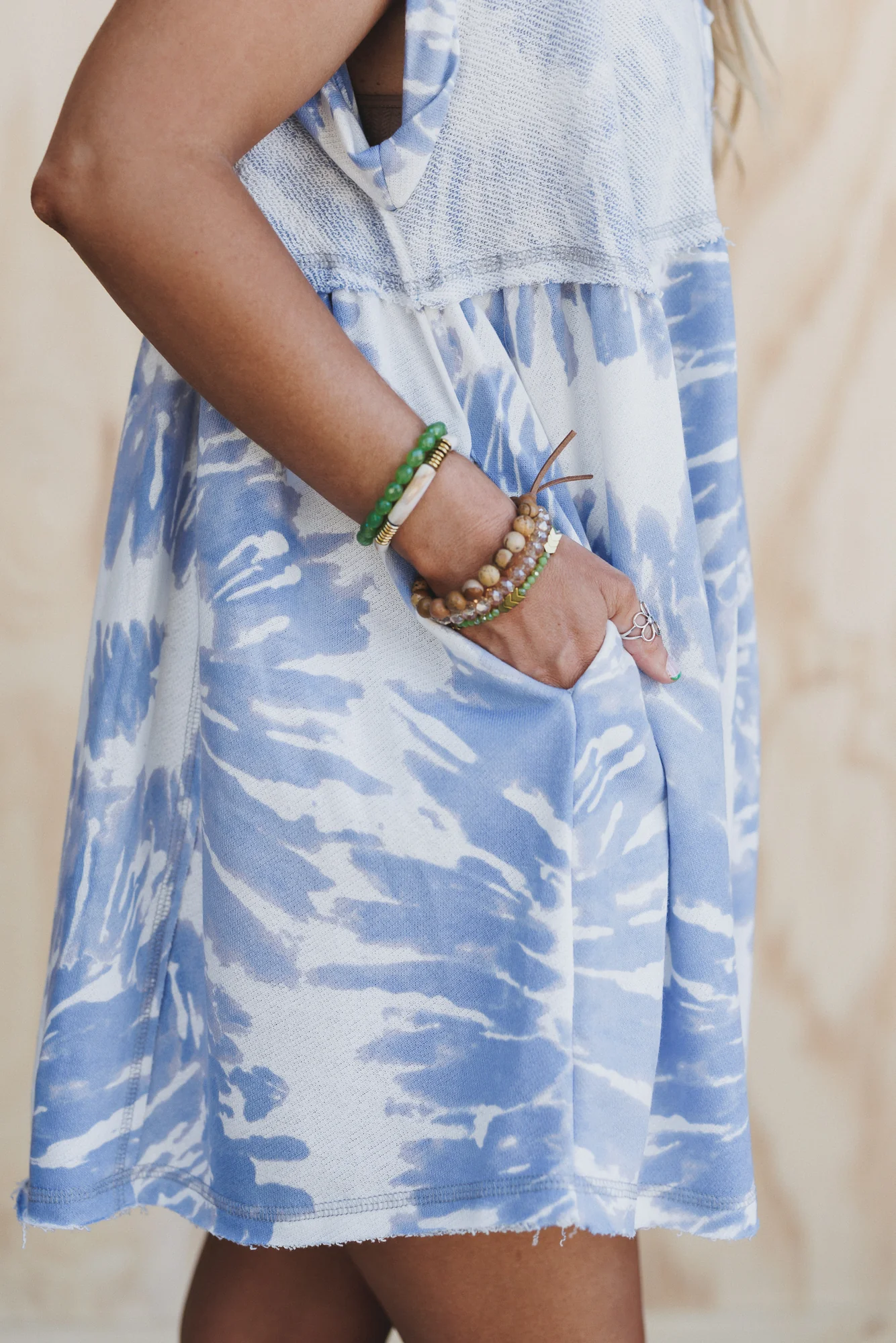 The Nest Sweet Nothings Baby Doll Dress - Blue Tie Dye - Image 5