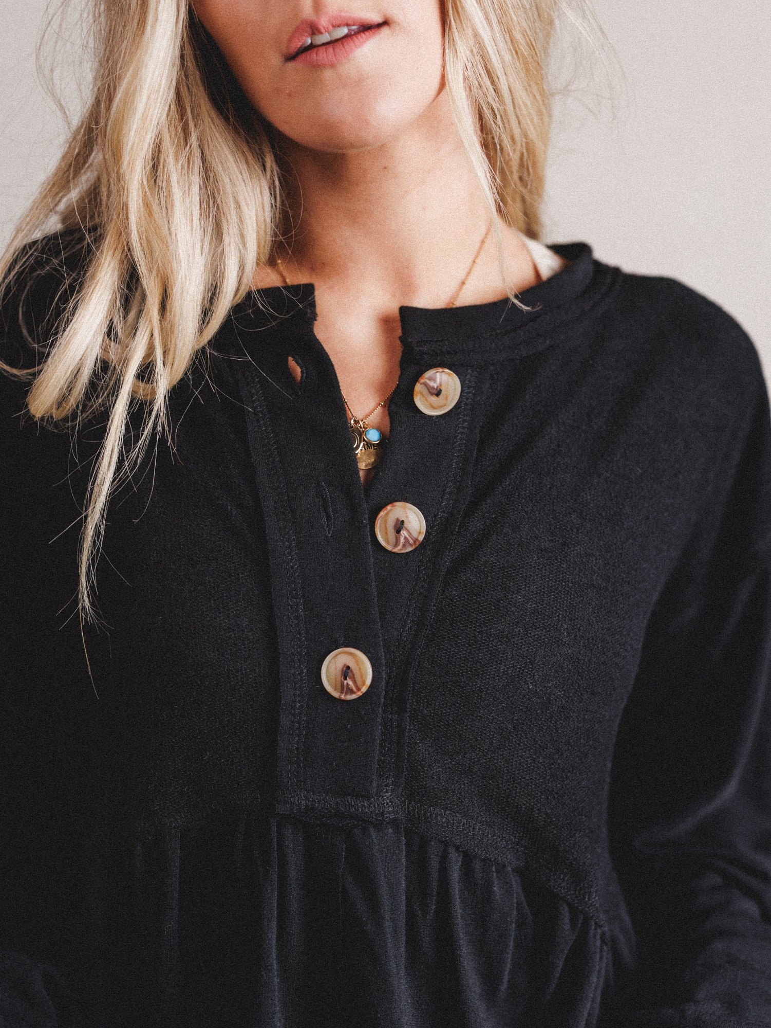 The Nest Sweet Nothings Long Sleeve Top - Black - Image 2