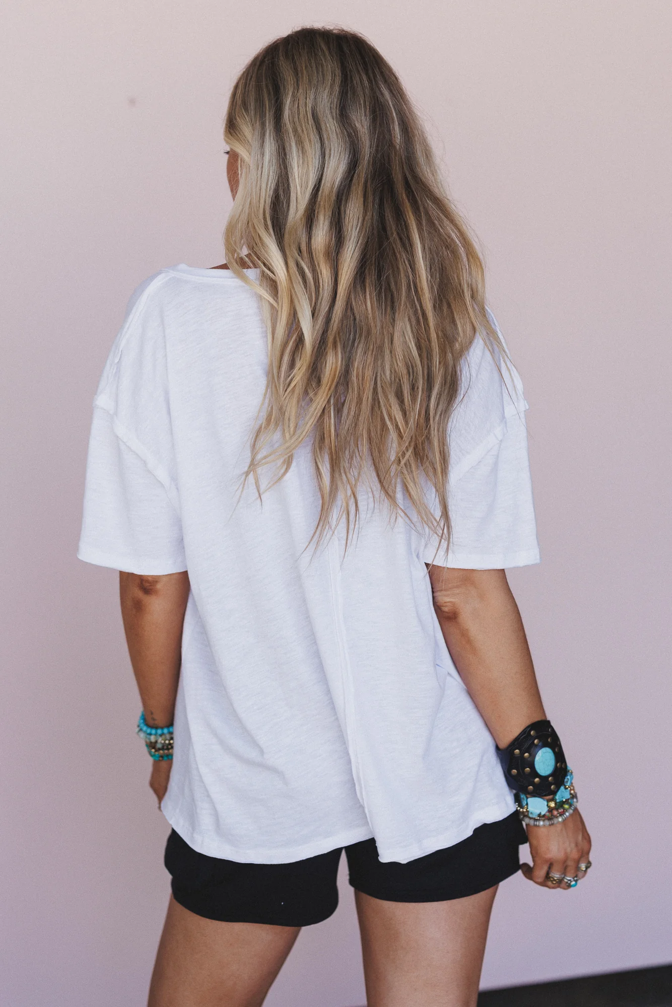 The Nest Tried And True V Neck Tee - White - Image 4