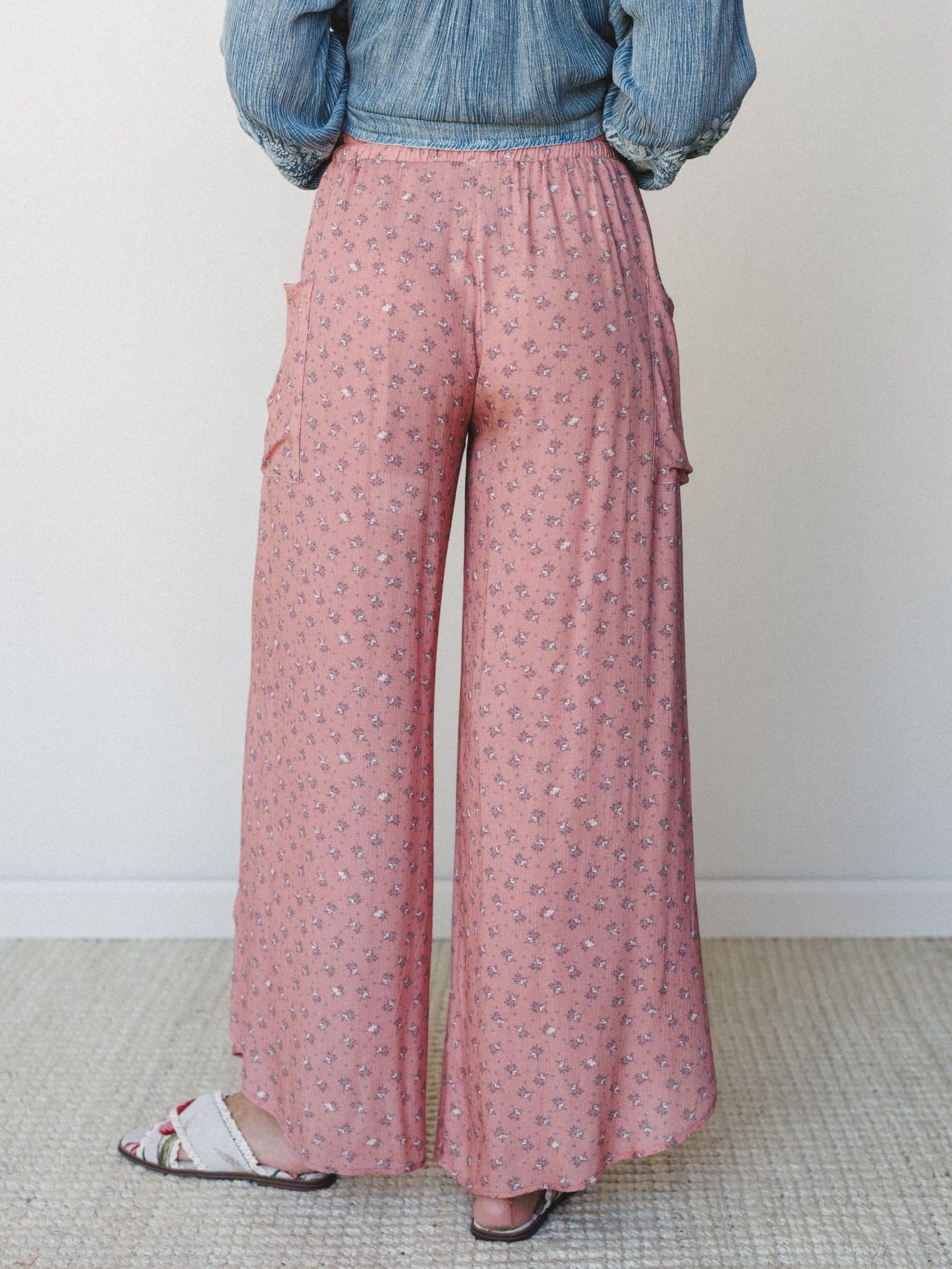 The Nest Wandering Flower Side Slit Pant - Clay - Image 6