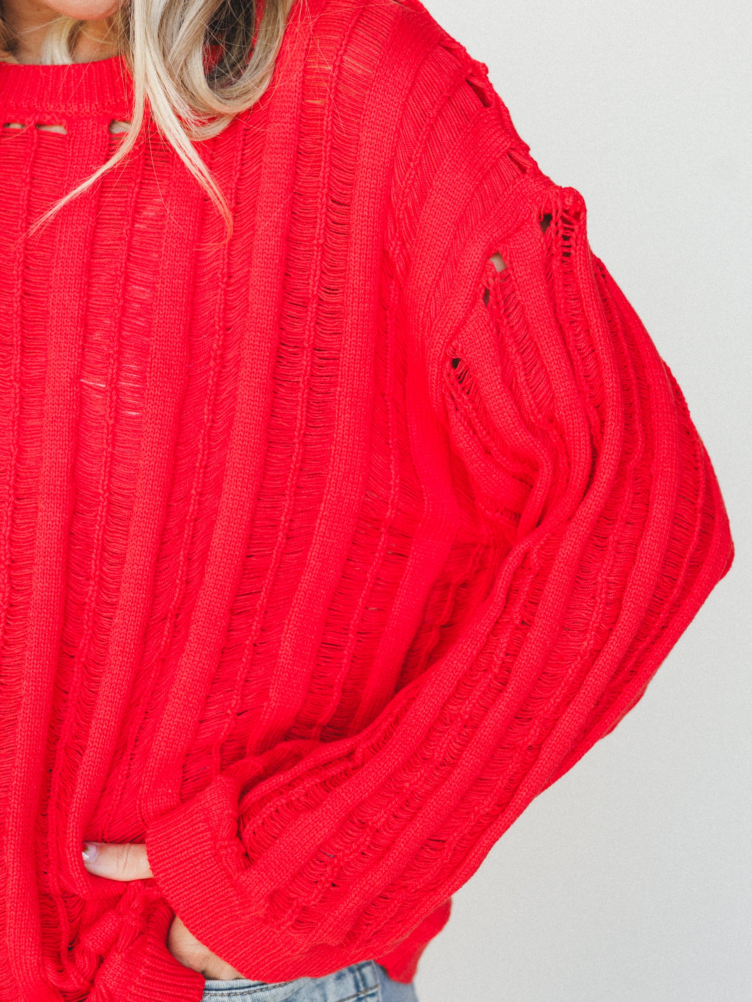 Through it All Sweater - Red Orange - Image 3