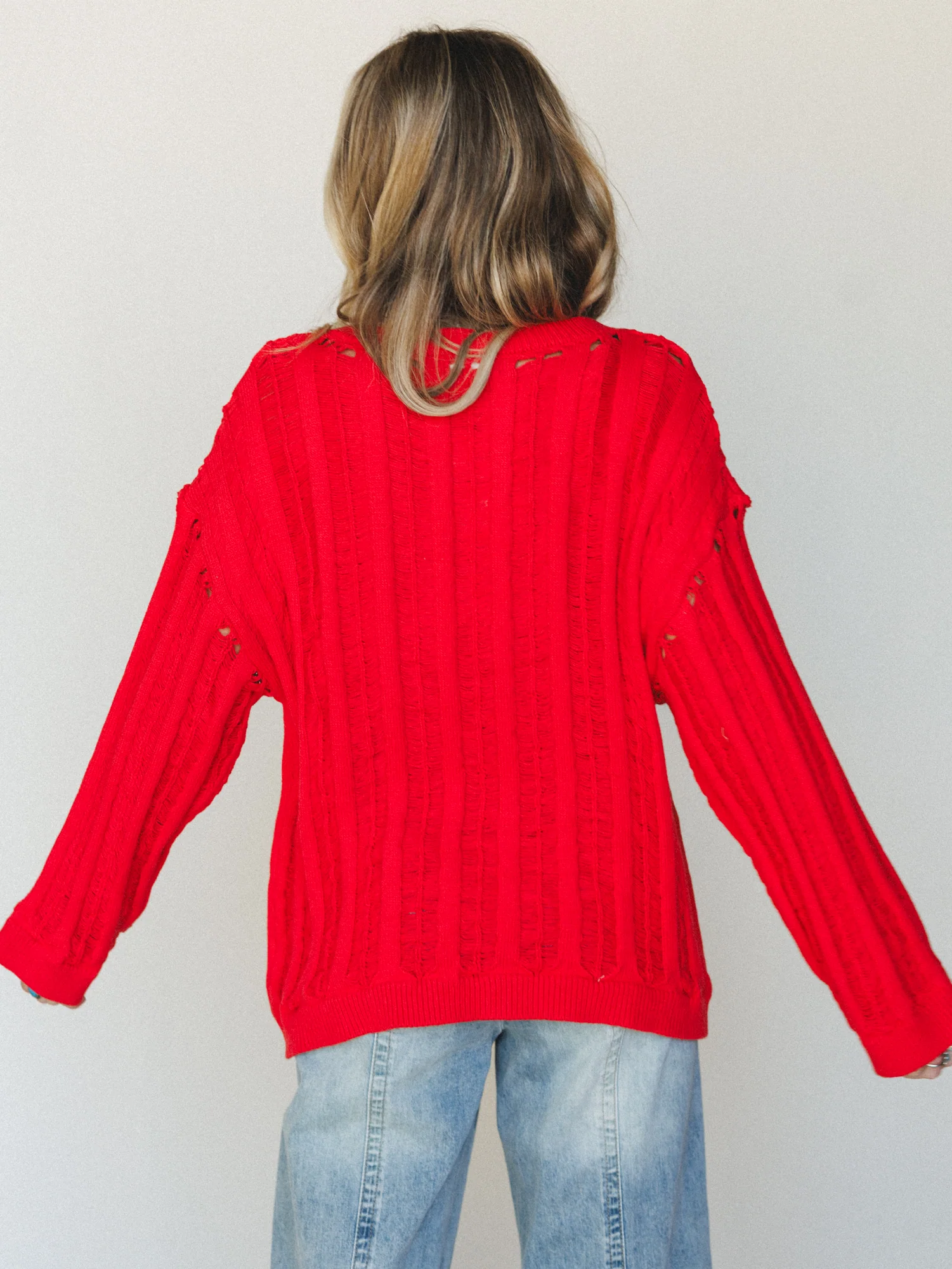 Through it All Sweater - Red Orange - Image 5