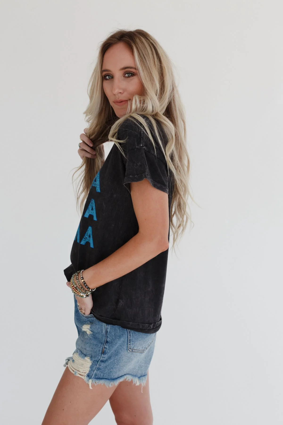 Thunder Mama Vintage Graphic Tee - Charcoal - Image 4