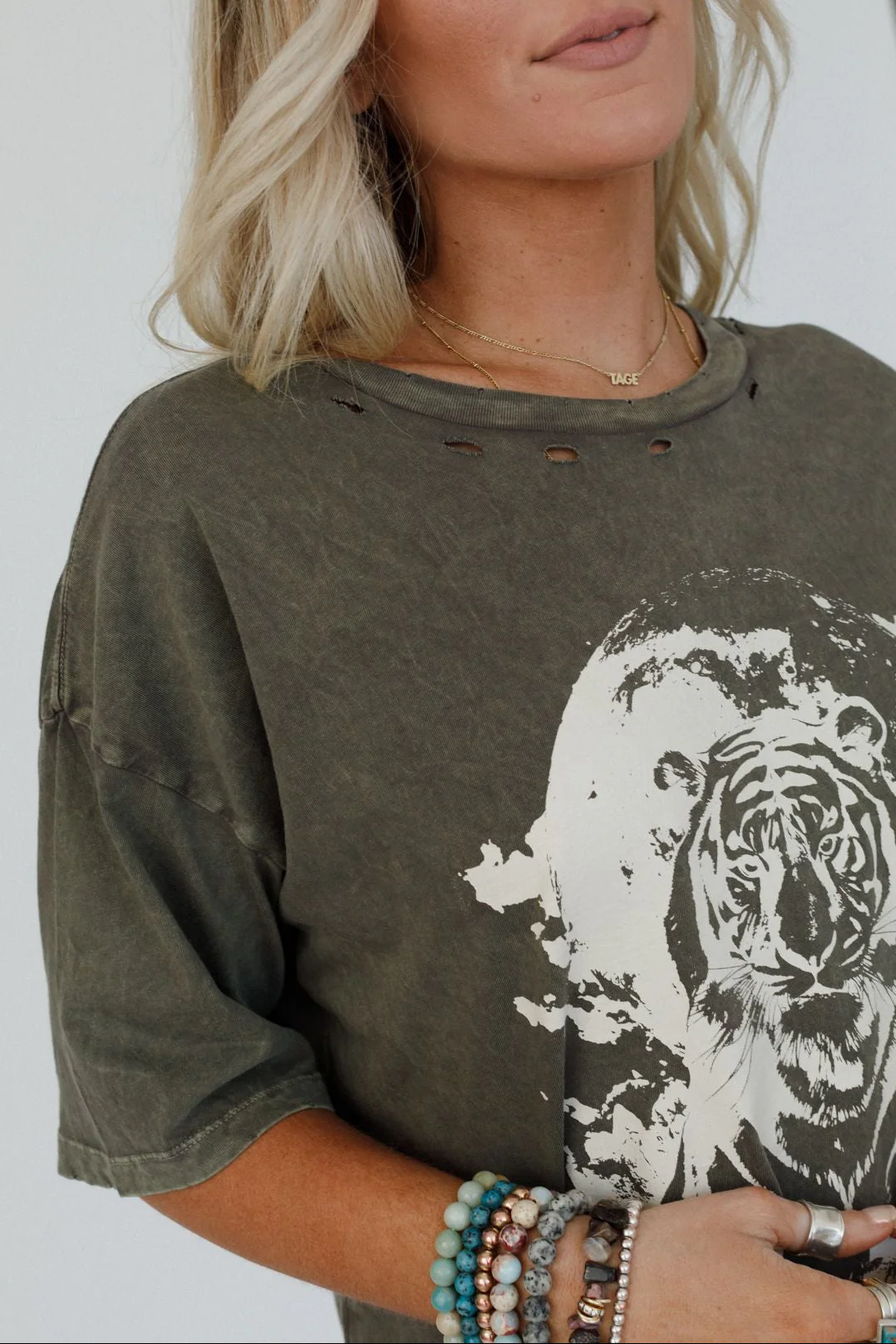 Tiger Moon Graphic Tee - Iron - Image 2