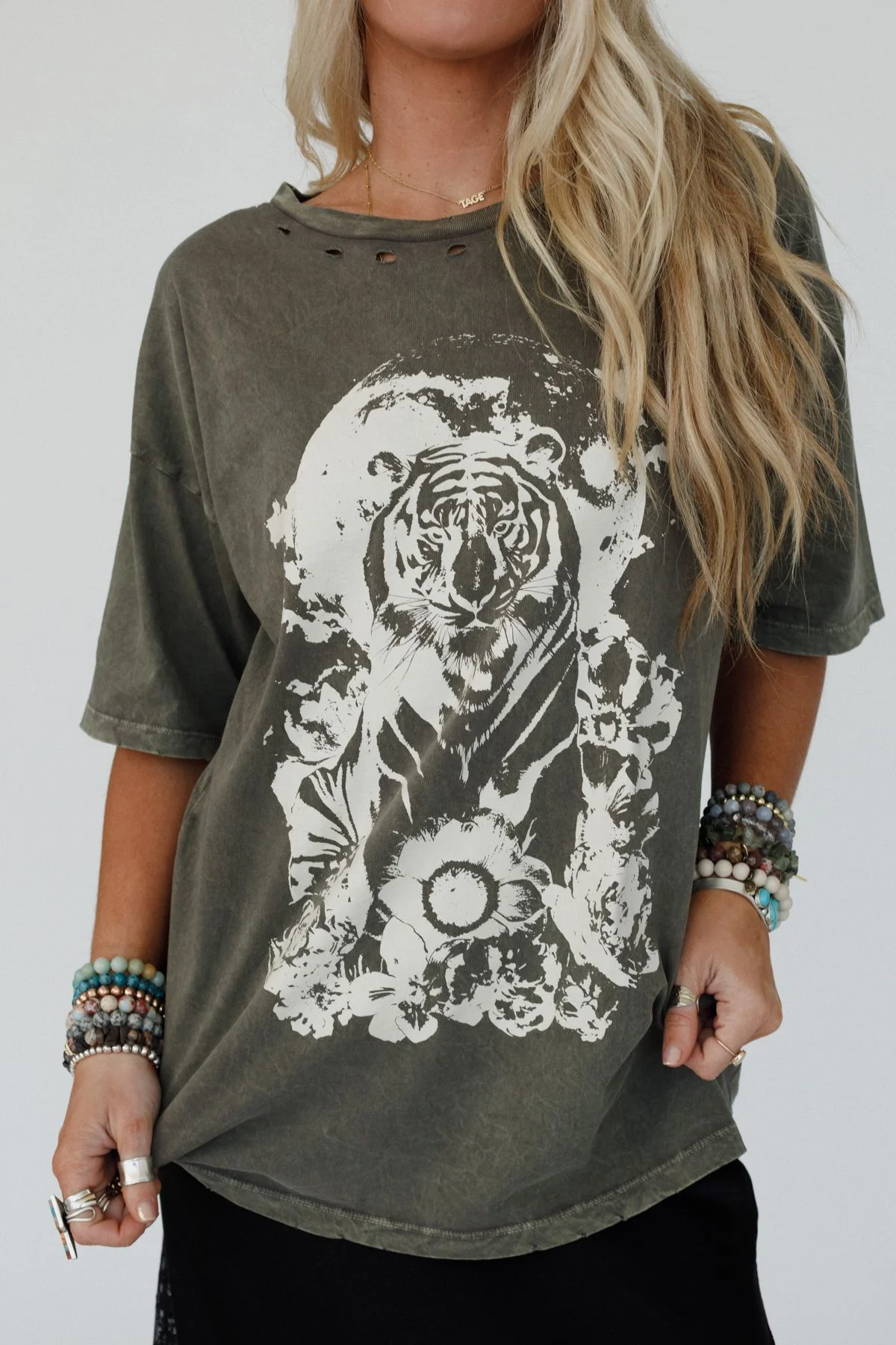Tiger Moon Graphic Tee - Iron - Image 3