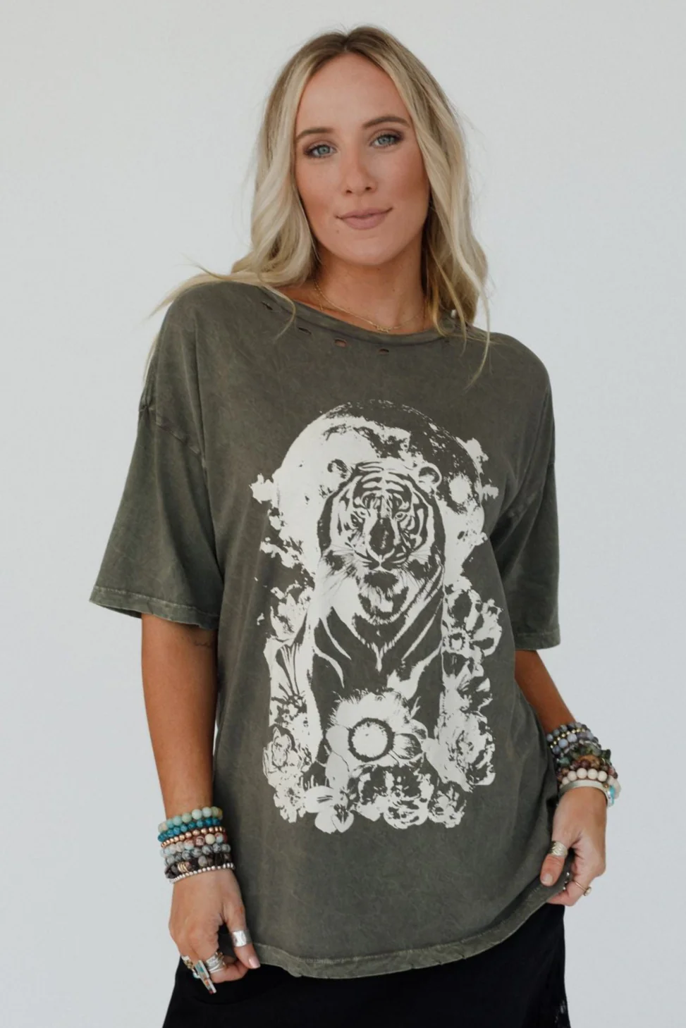 Tiger Moon Graphic Tee - Iron - Image 4