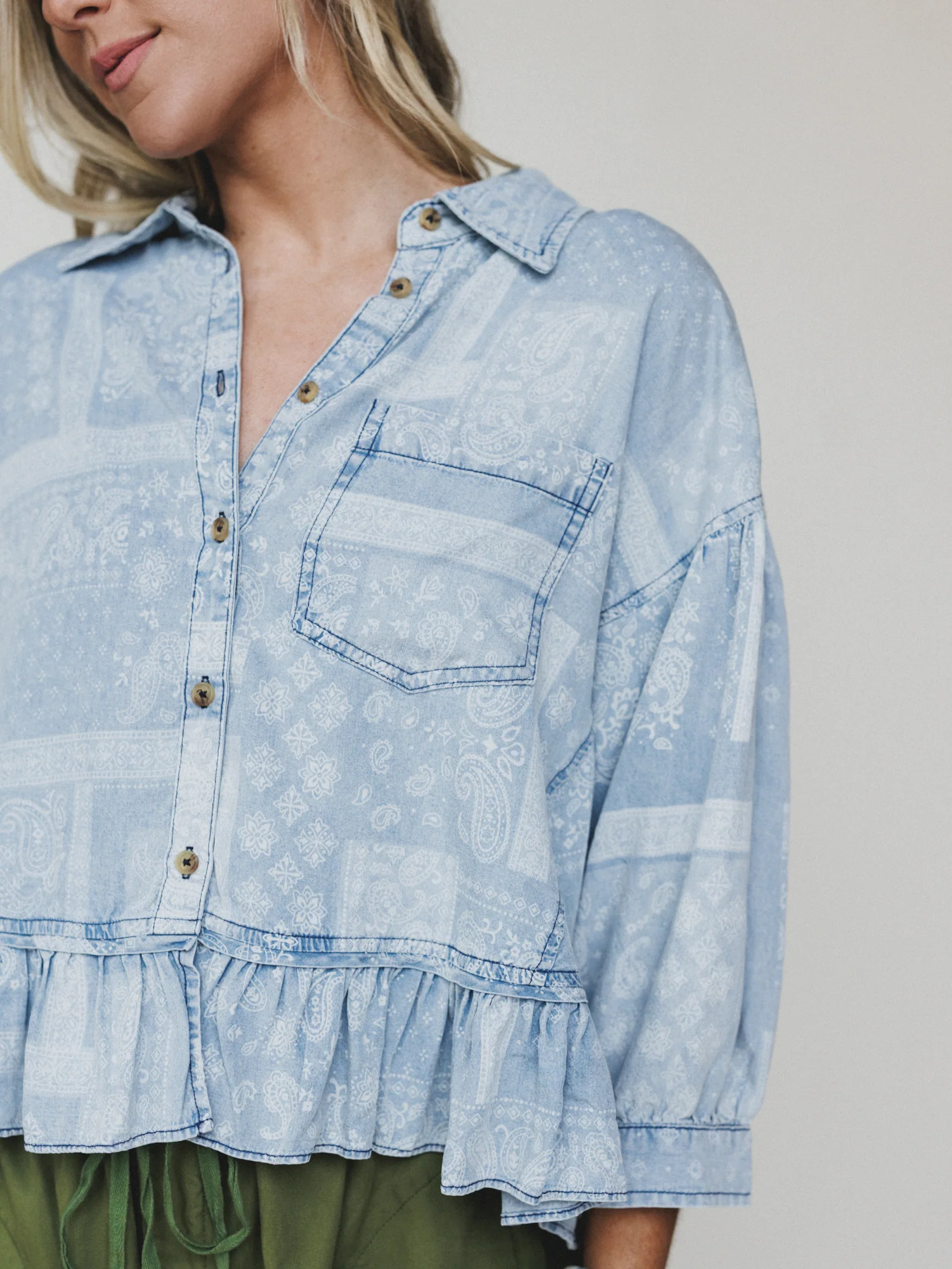 Time to Arrive Top - Light Denim - Image 3