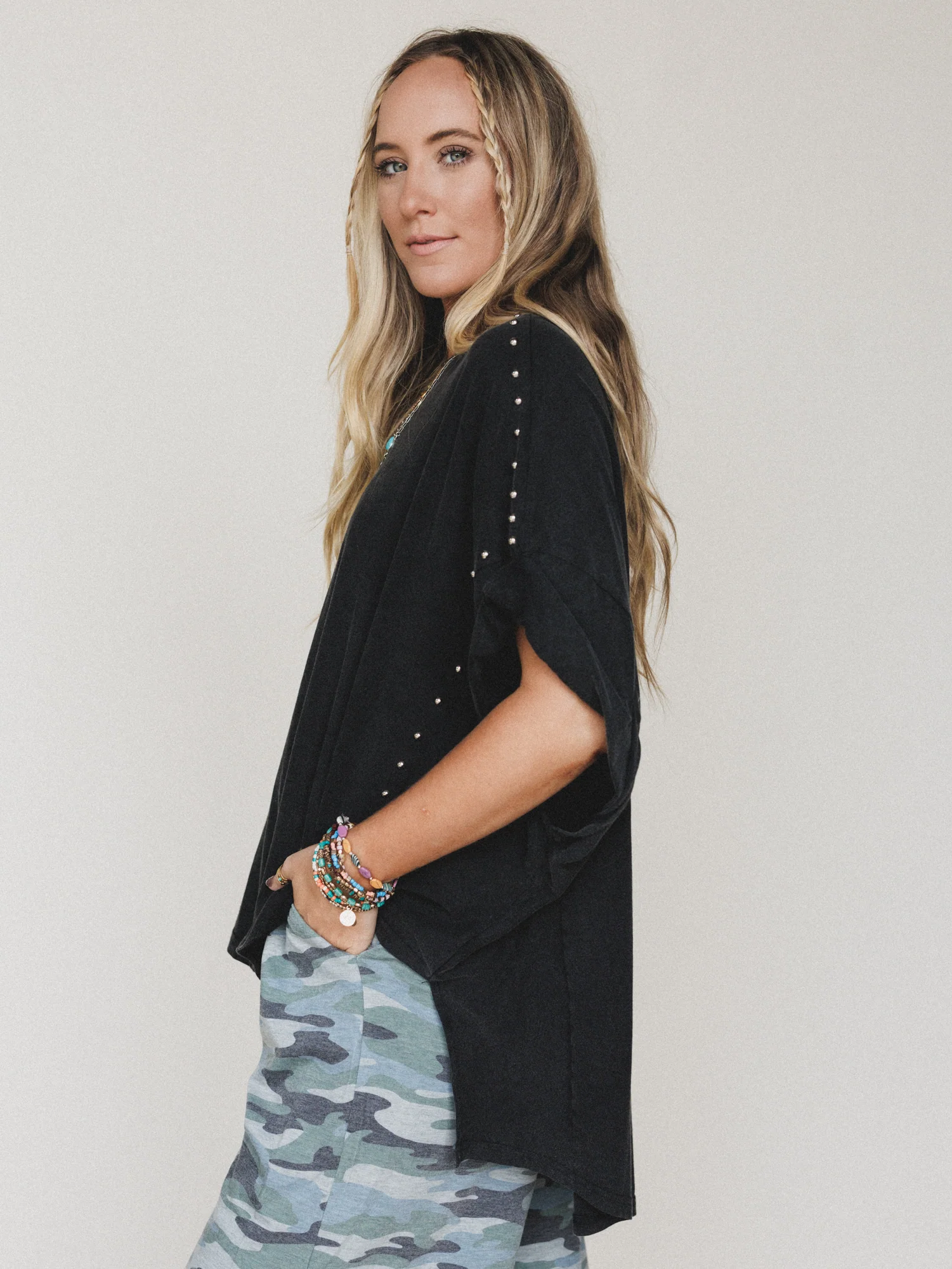 Tomcat Studded High Low Top - Black - Image 4
