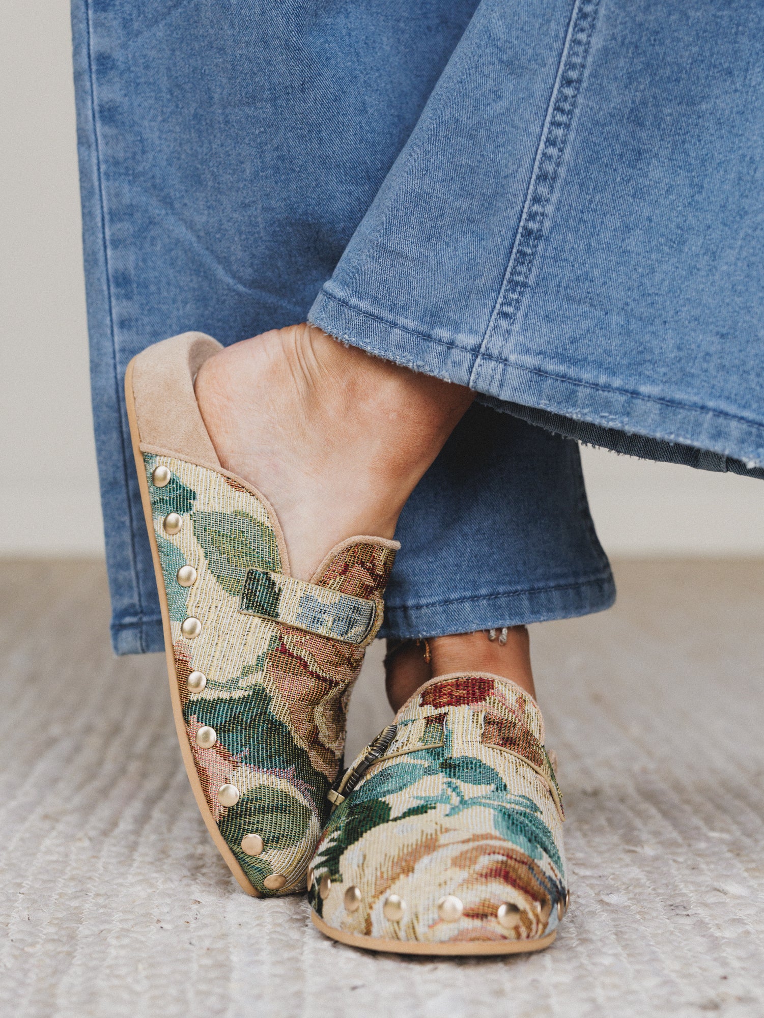 Toni Floral Slip On Mules - Floral Tapestry - Image 2