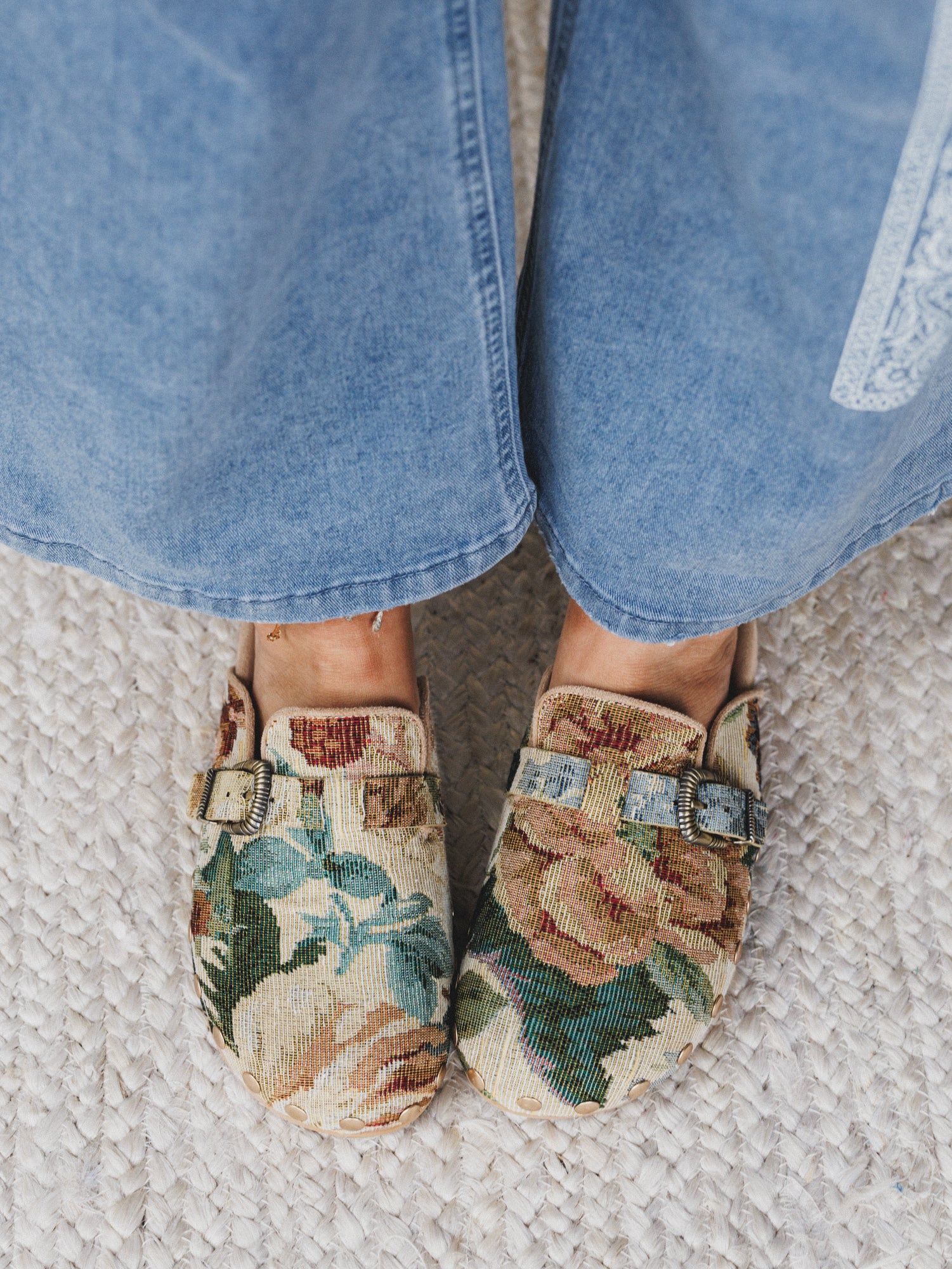 Toni Floral Slip On Mules - Floral Tapestry - Image 3
