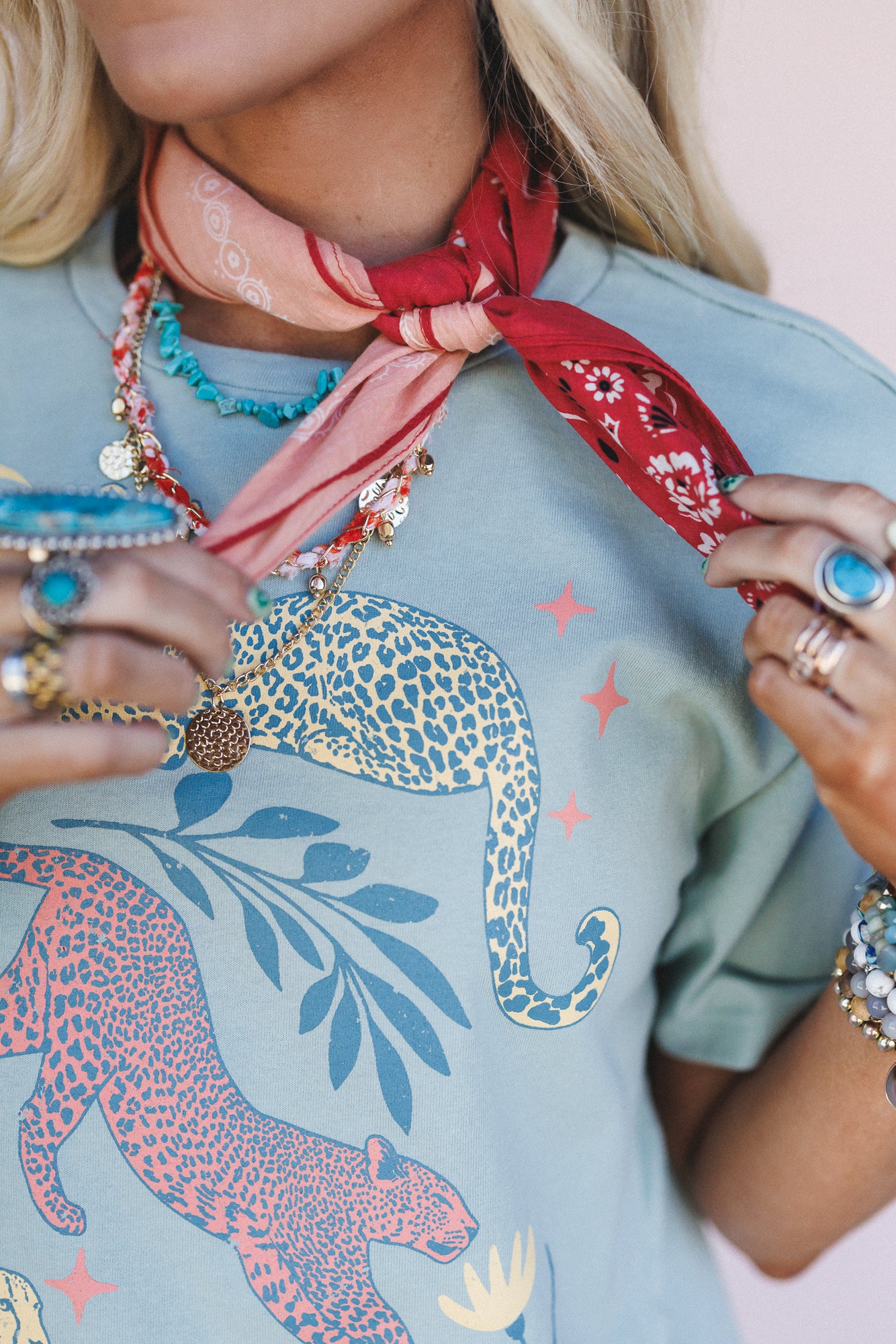 Trail Days Two Tone Floral Bandana - Rust Multi - Pre Order