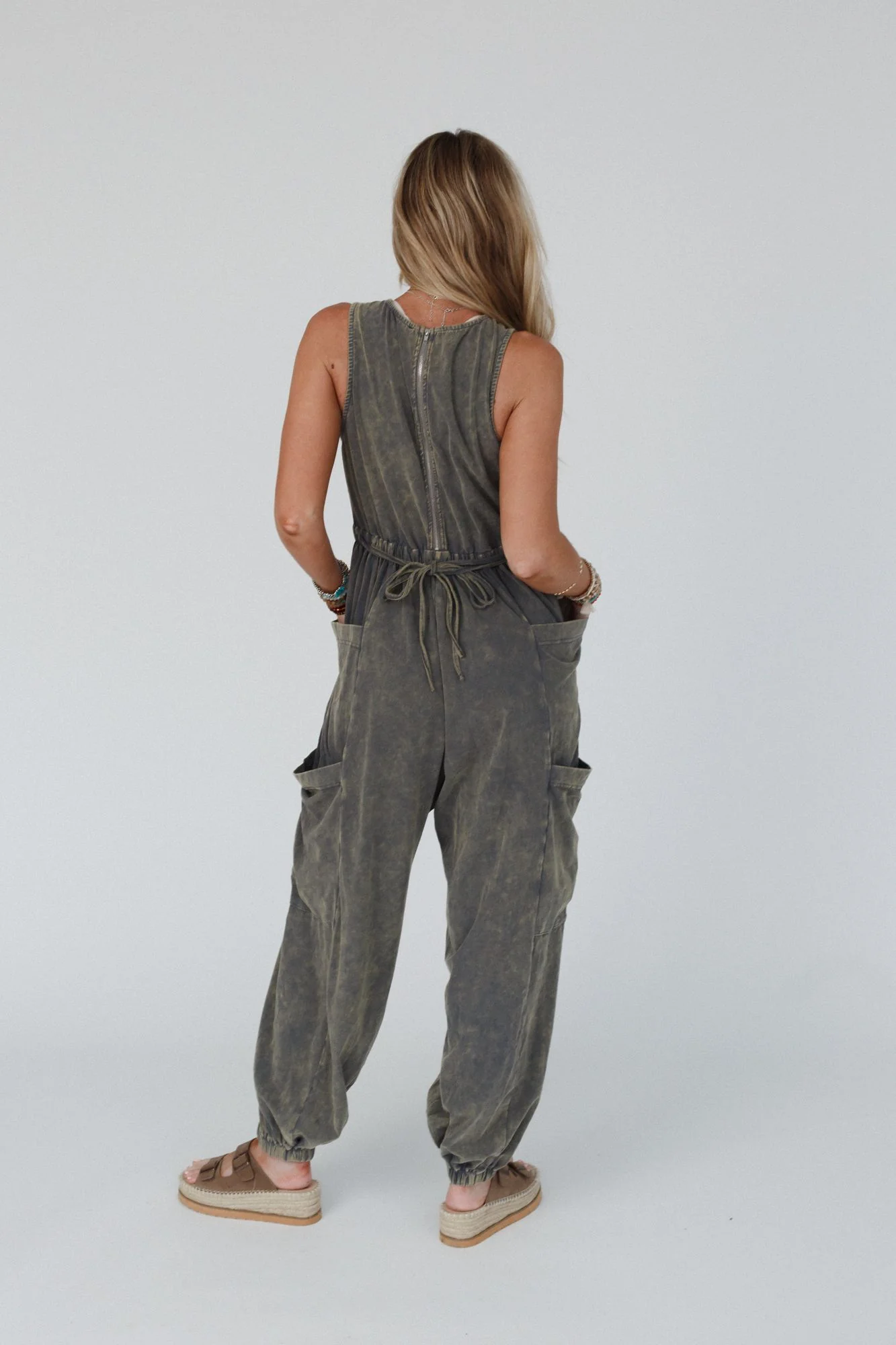 Turning Point Washed Cargo Jumpsuit - Ash - Image 7