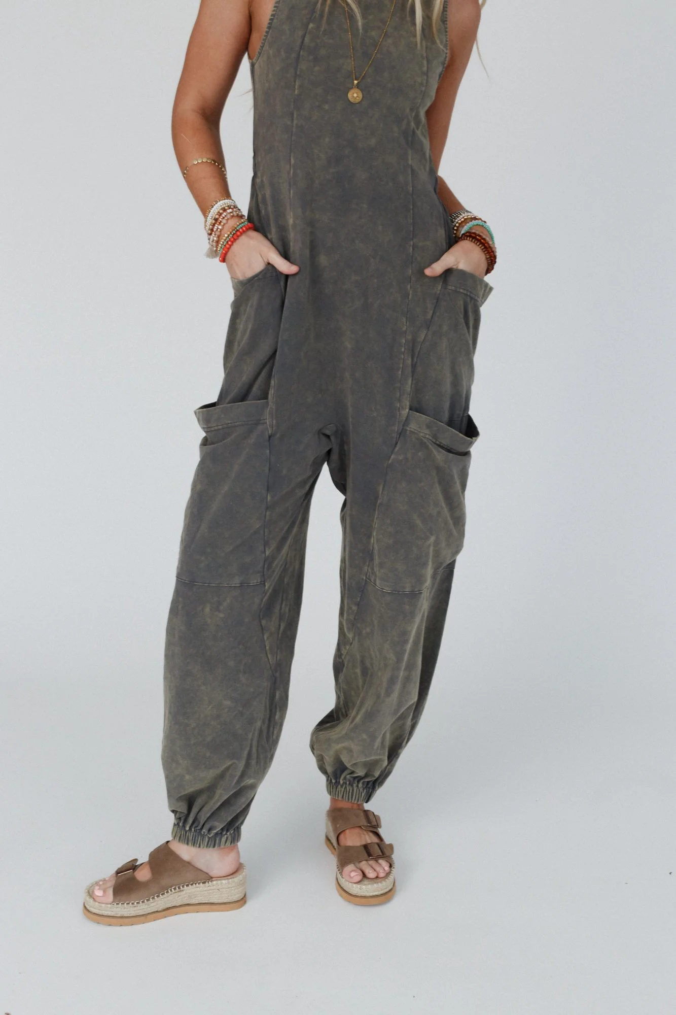 Turning Point Washed Cargo Jumpsuit - Ash - Image 8