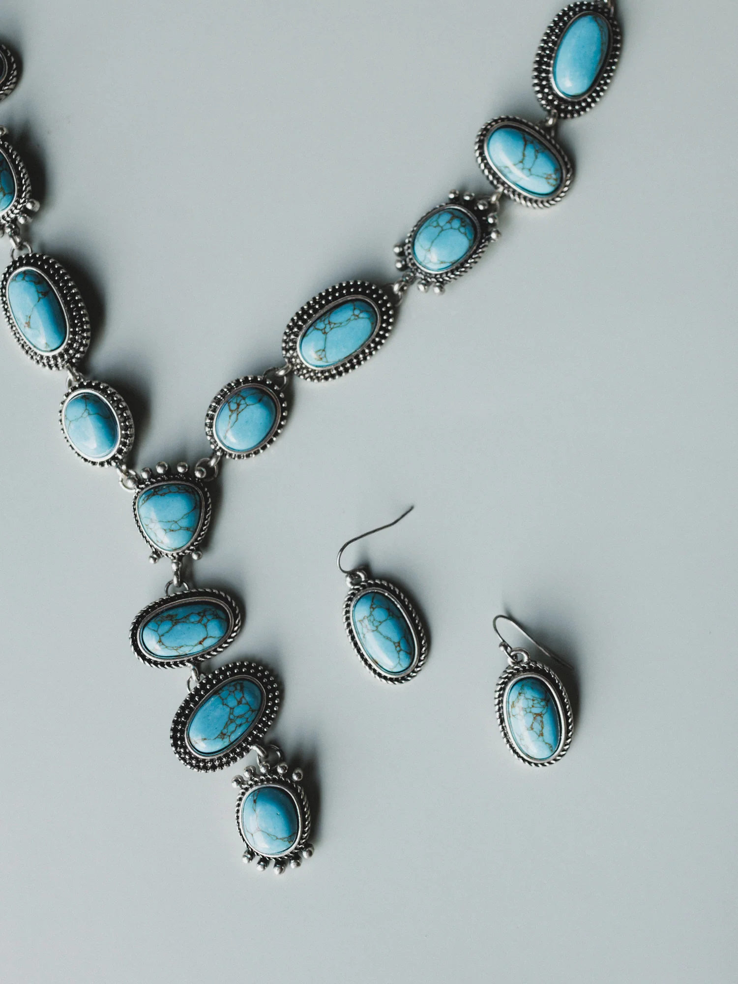 Turquoise Trails Necklace and Earring Set - Turquoise - Image 3