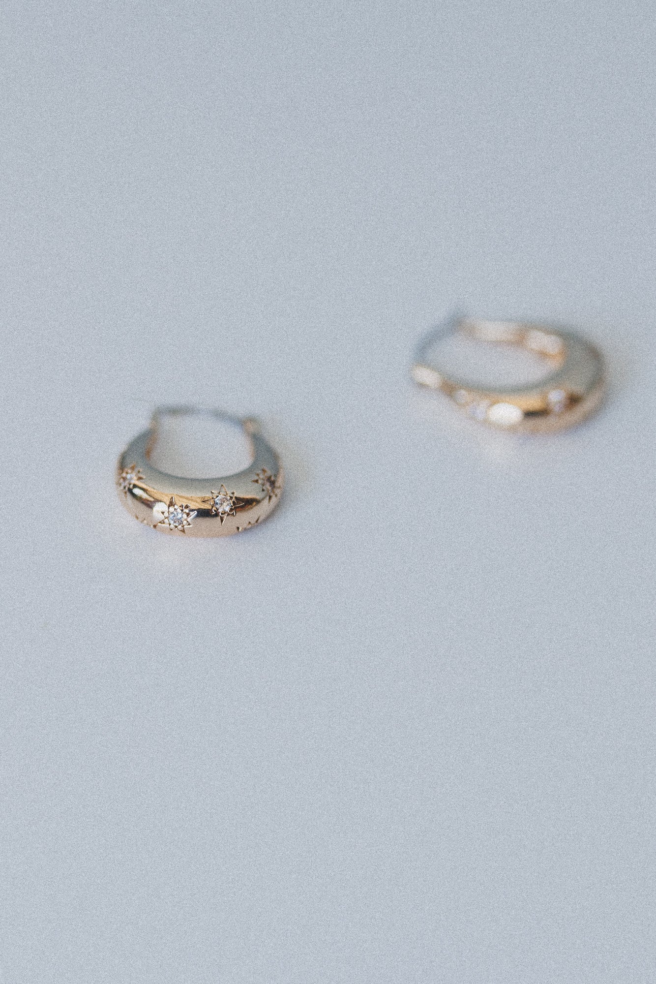 Twilight Star Etched Hoop Earrings - Gold - Image 2