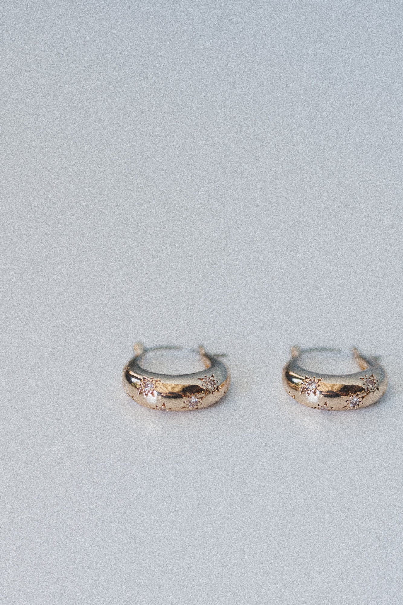 Twilight Star Etched Hoop Earrings - Gold - Image 4