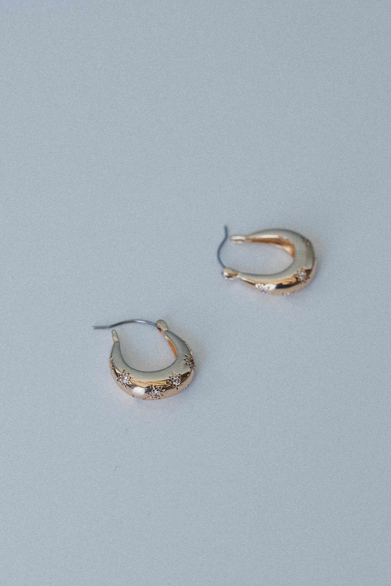 Twilight Star Etched Hoop Earrings - Gold - Image 5