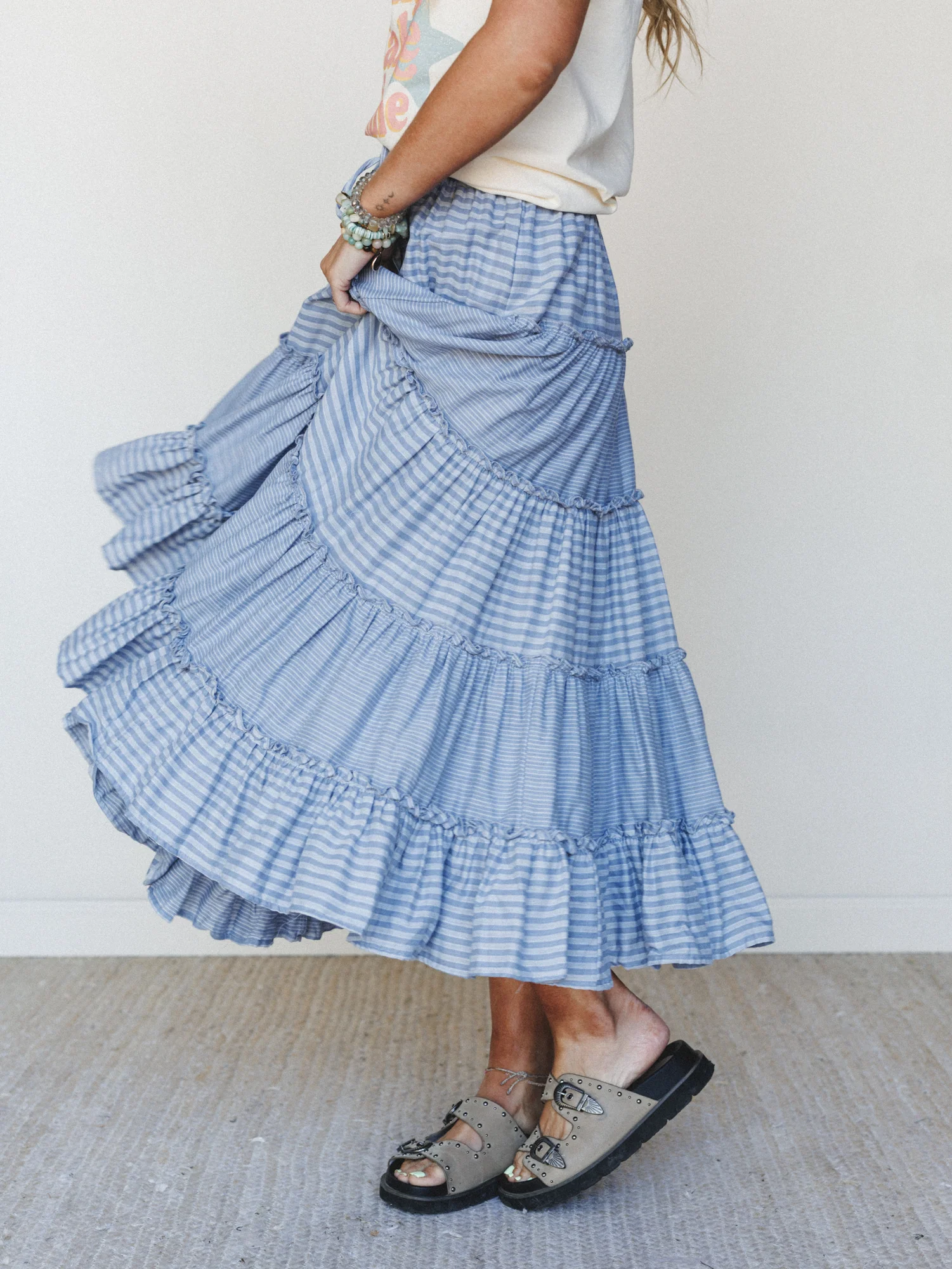 Twirling Affairs Maxi Skirt - Blue - Image 4