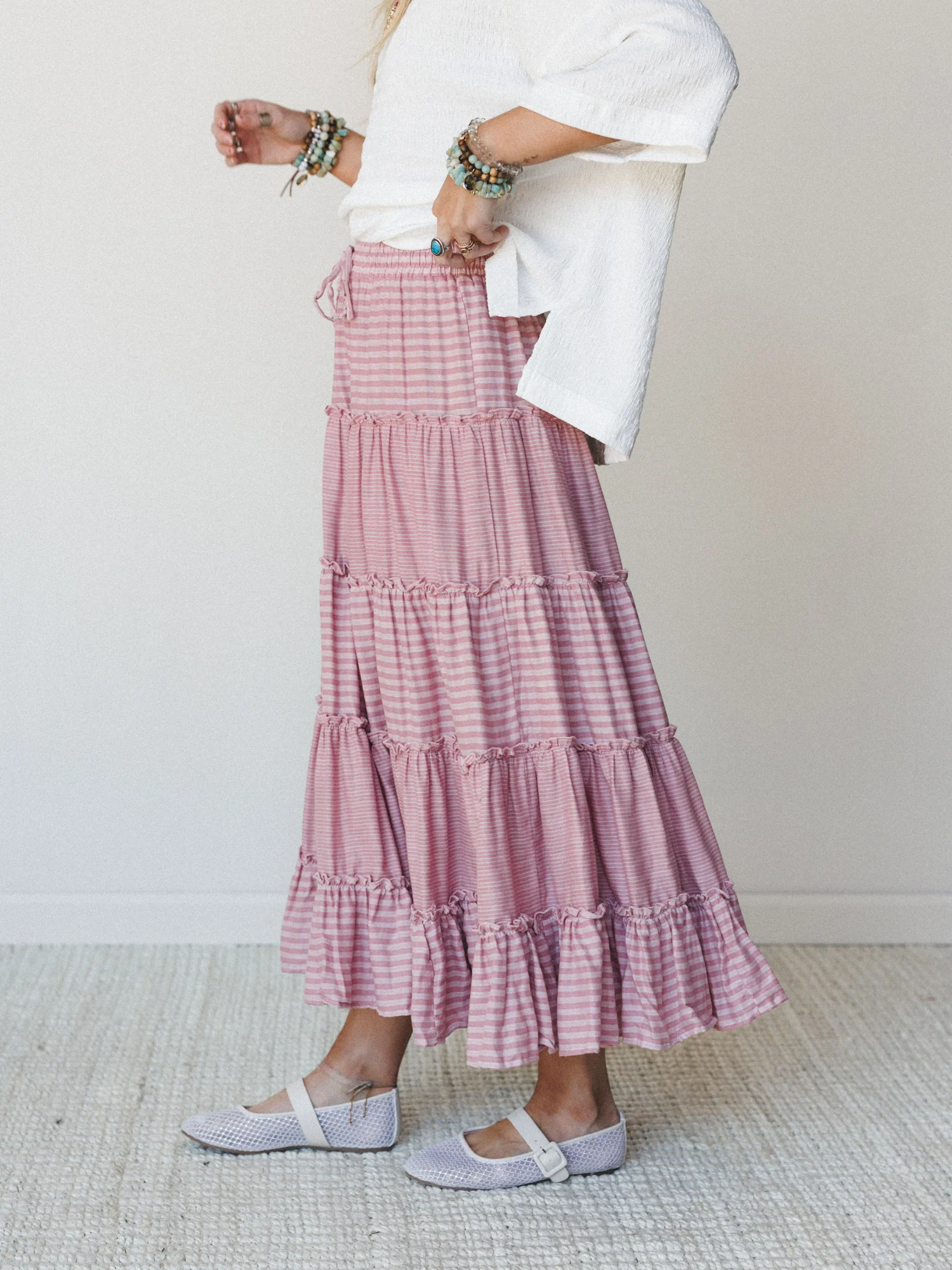 Twirling Affairs Maxi Skirt - Pink - Image 4