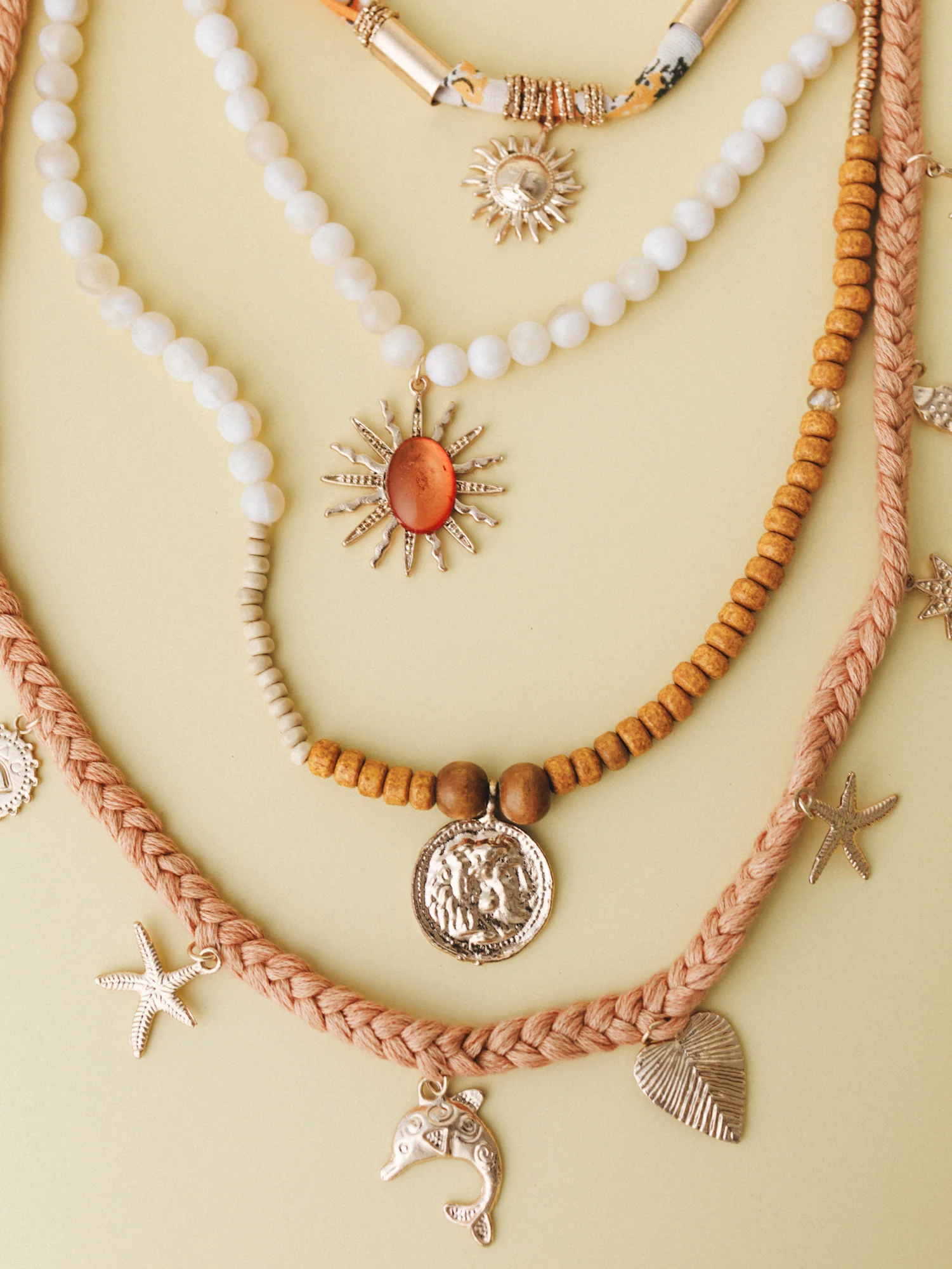 Under the Sun Layered Necklace - Yellow Multi - Image 3