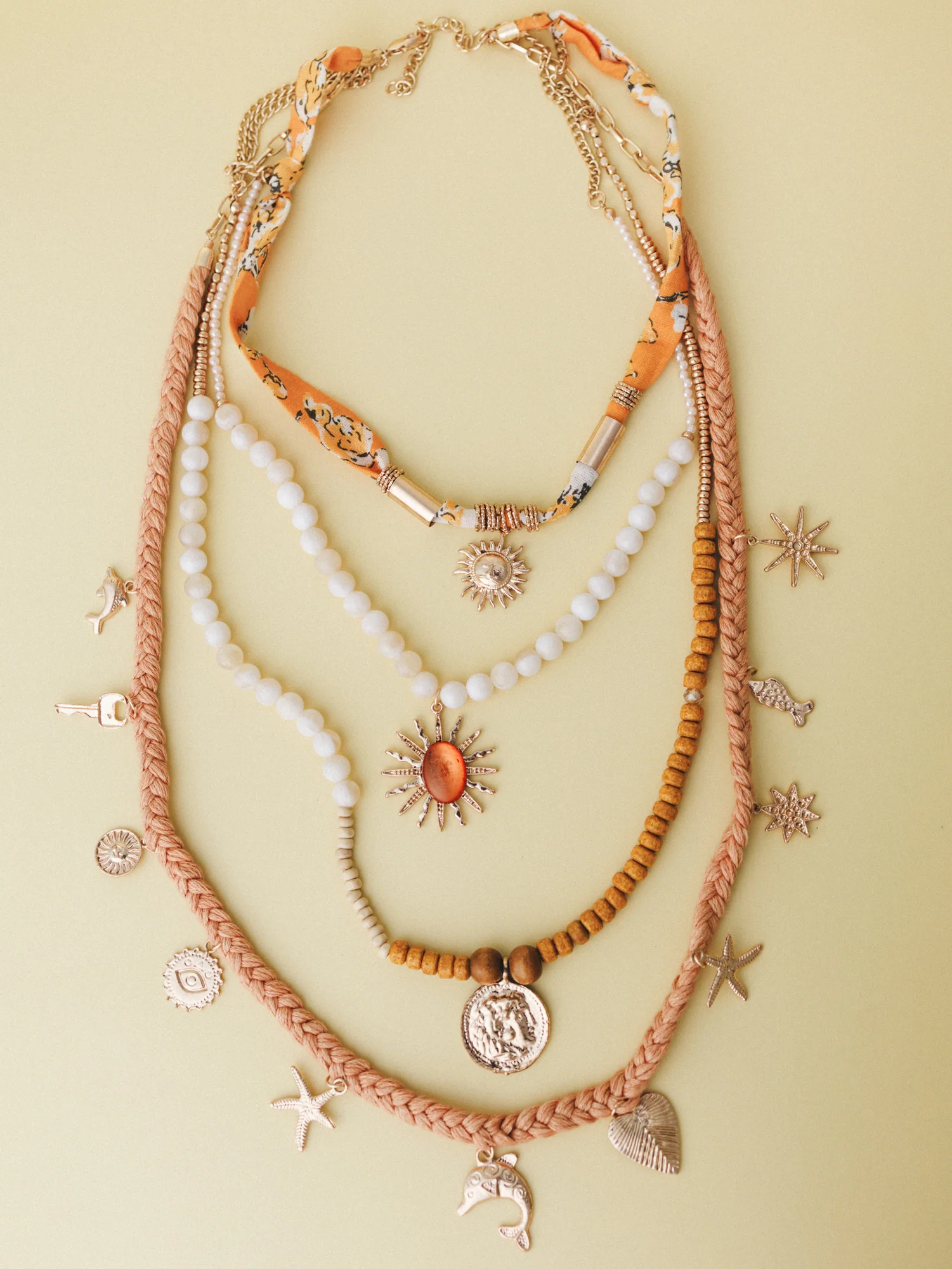 Under the Sun Layered Necklace - Yellow Multi - Image 4