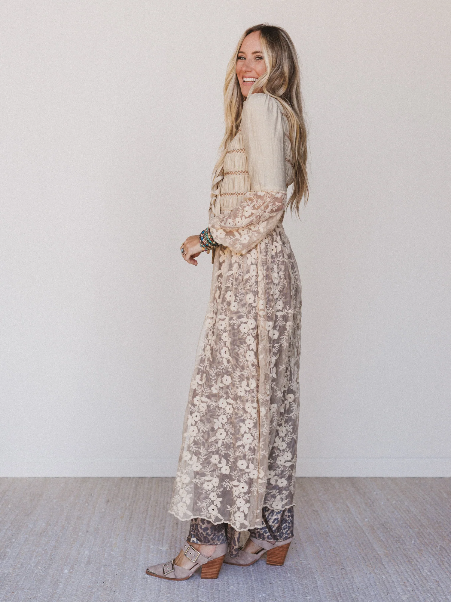 Untamed Muse Long Sleeve Duster - Taupe - Image 3