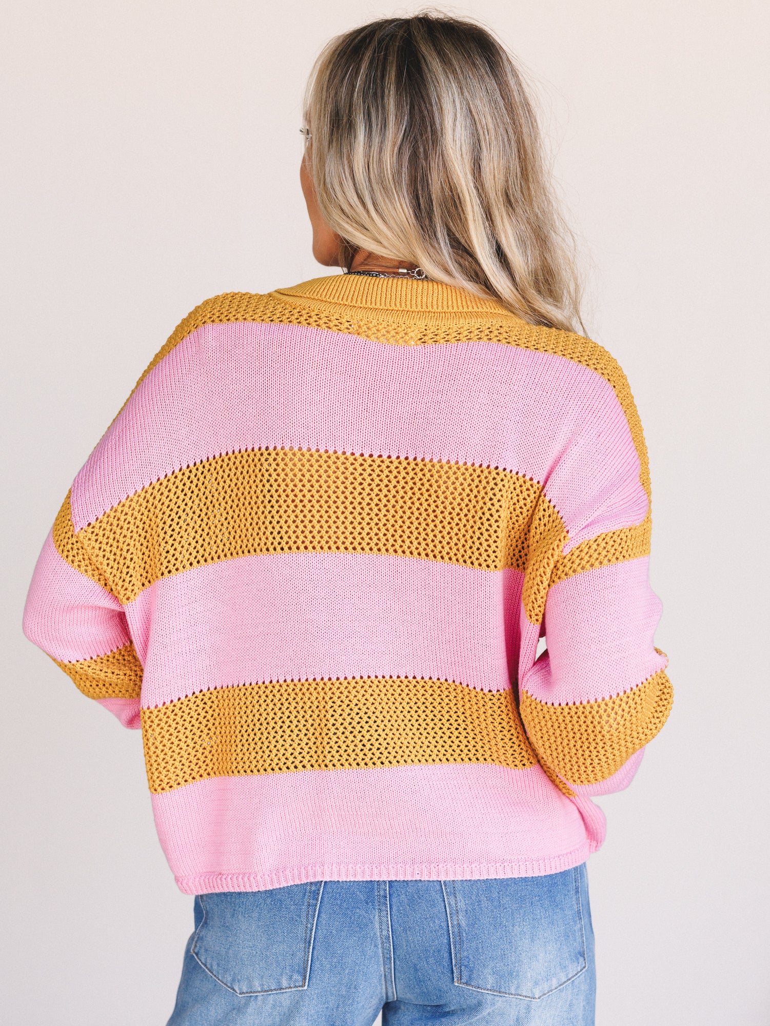 Varsity Charm Striped Top - Mustard - Image 5