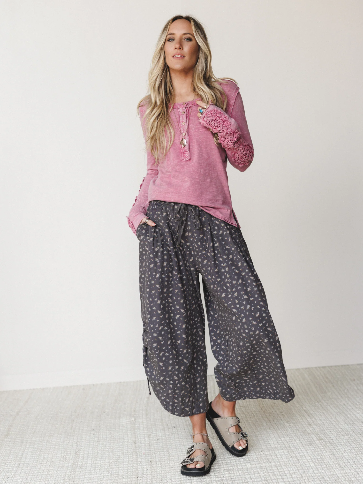 Vintage Blooms Pants - Ash Mocha - Image 5
