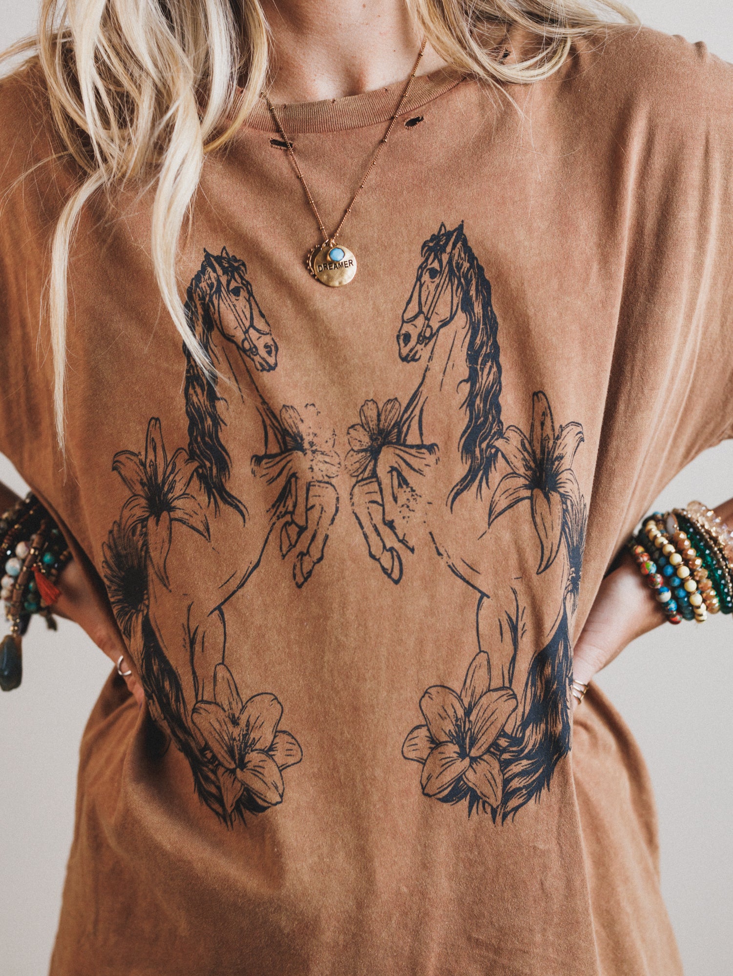 Vintage Horses Tee - Toffee - Image 4