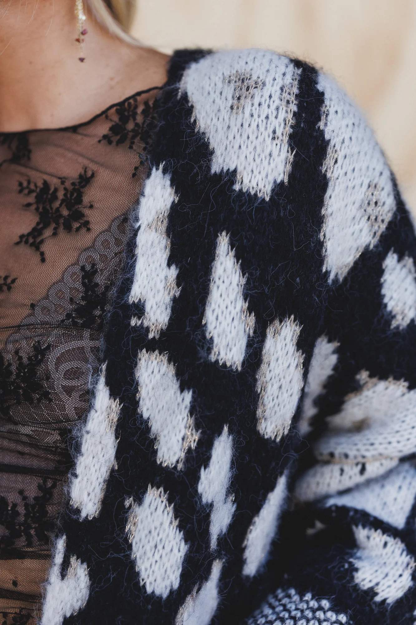 Viva Leopard Print Cardigan - Black - Image 4
