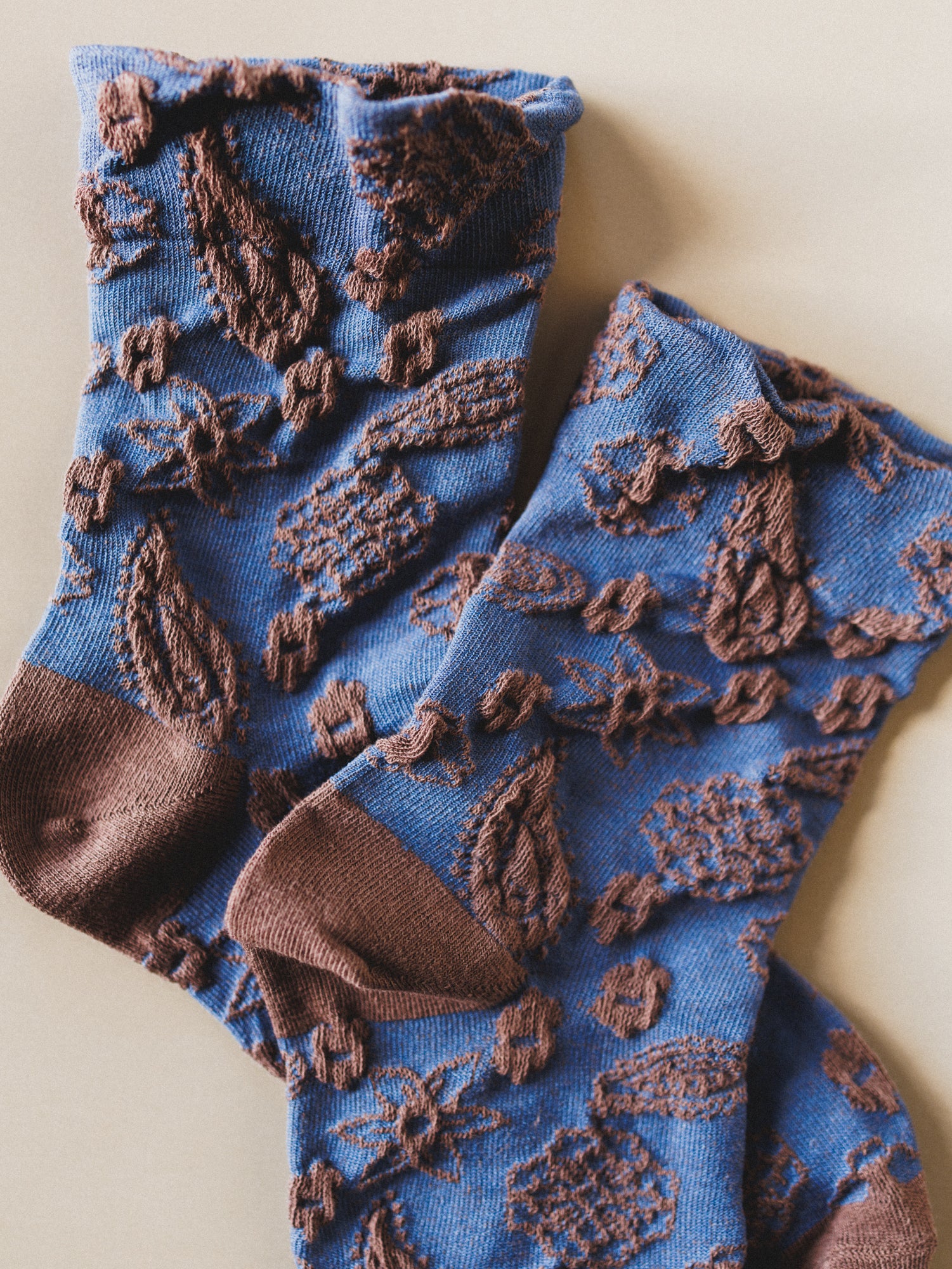 Walking On Roses Socks - Blue - Image 3