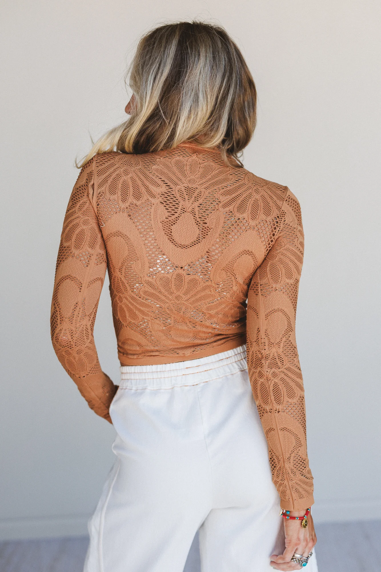 Wander Net Layering Top - Brown - Image 6