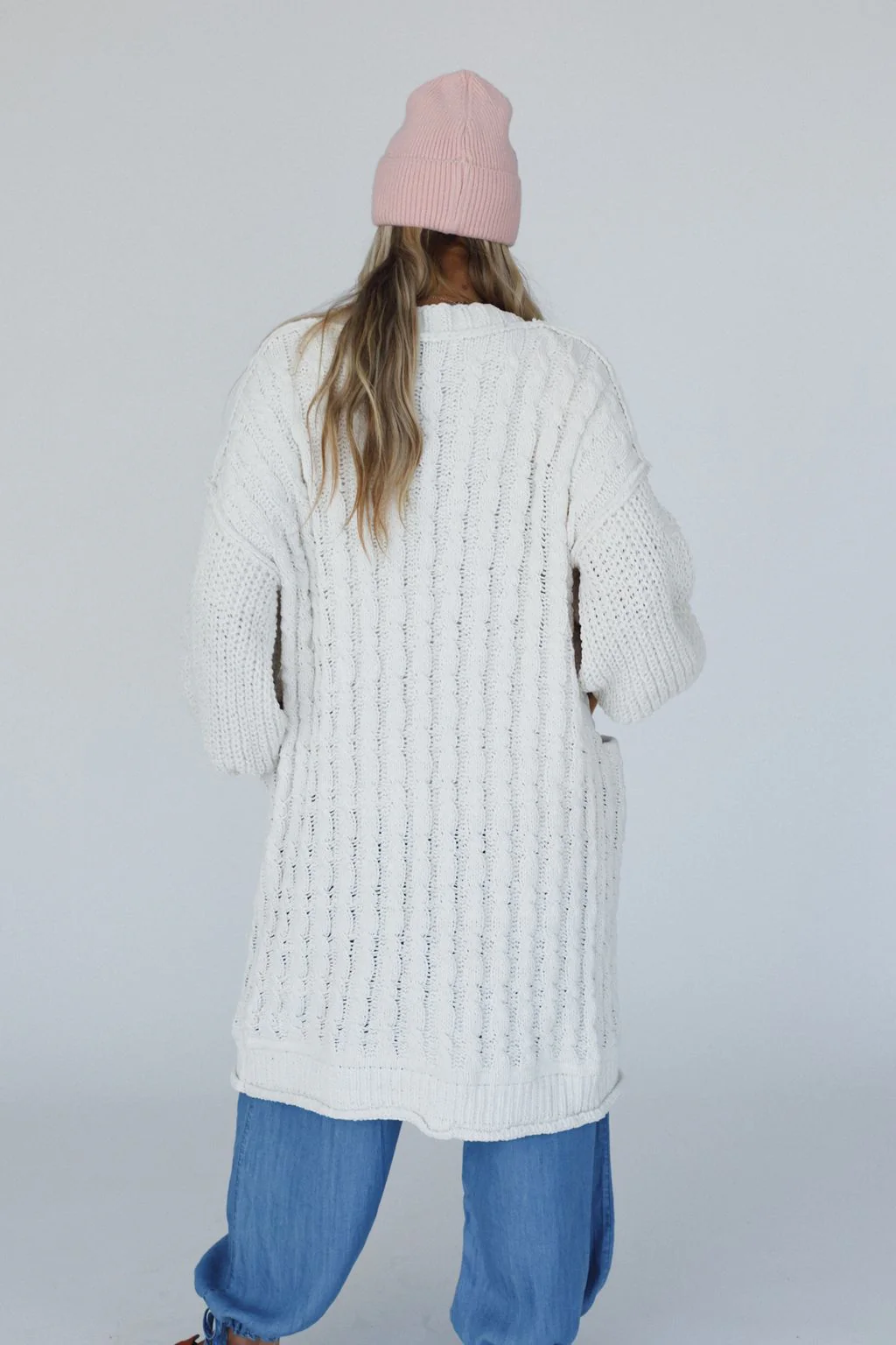 Warm Embrace Chunky Knit Cardigan - Cream - Image 5