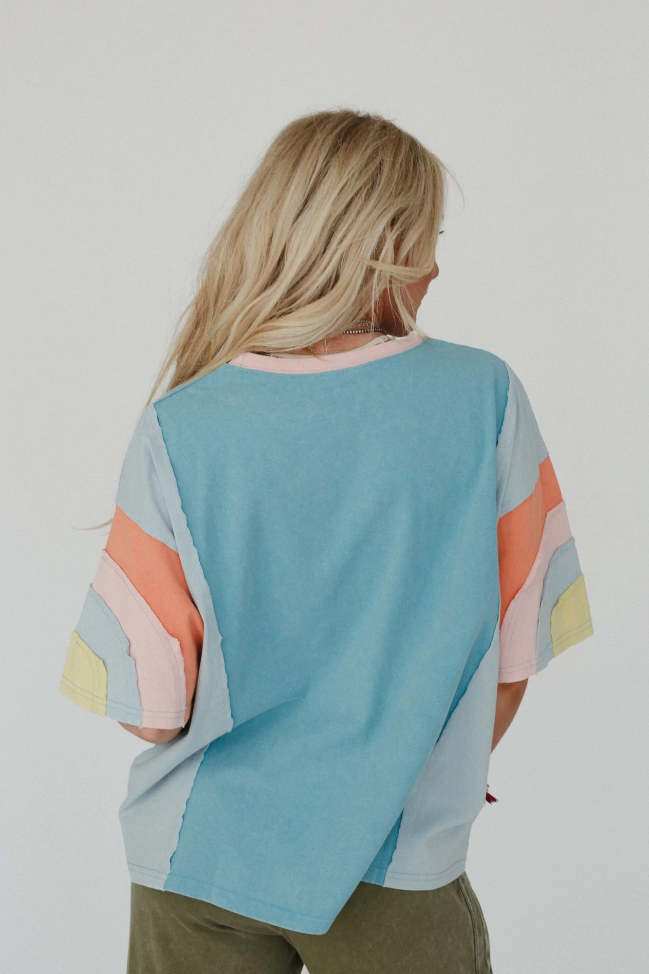 Way Back Color Block Top - Blue - Image 4