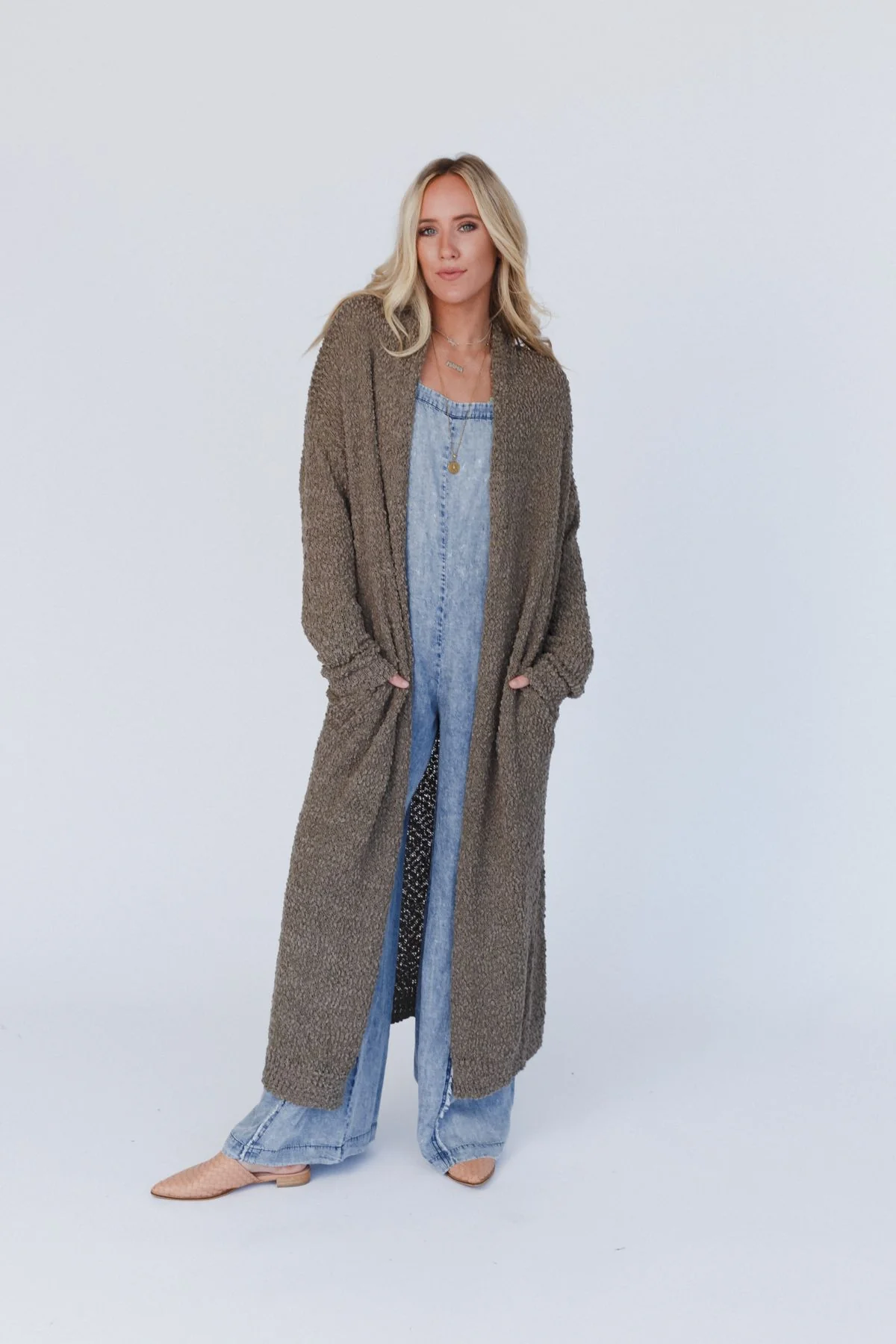 Wednesday Duster Cardigan - Olive - Image 3