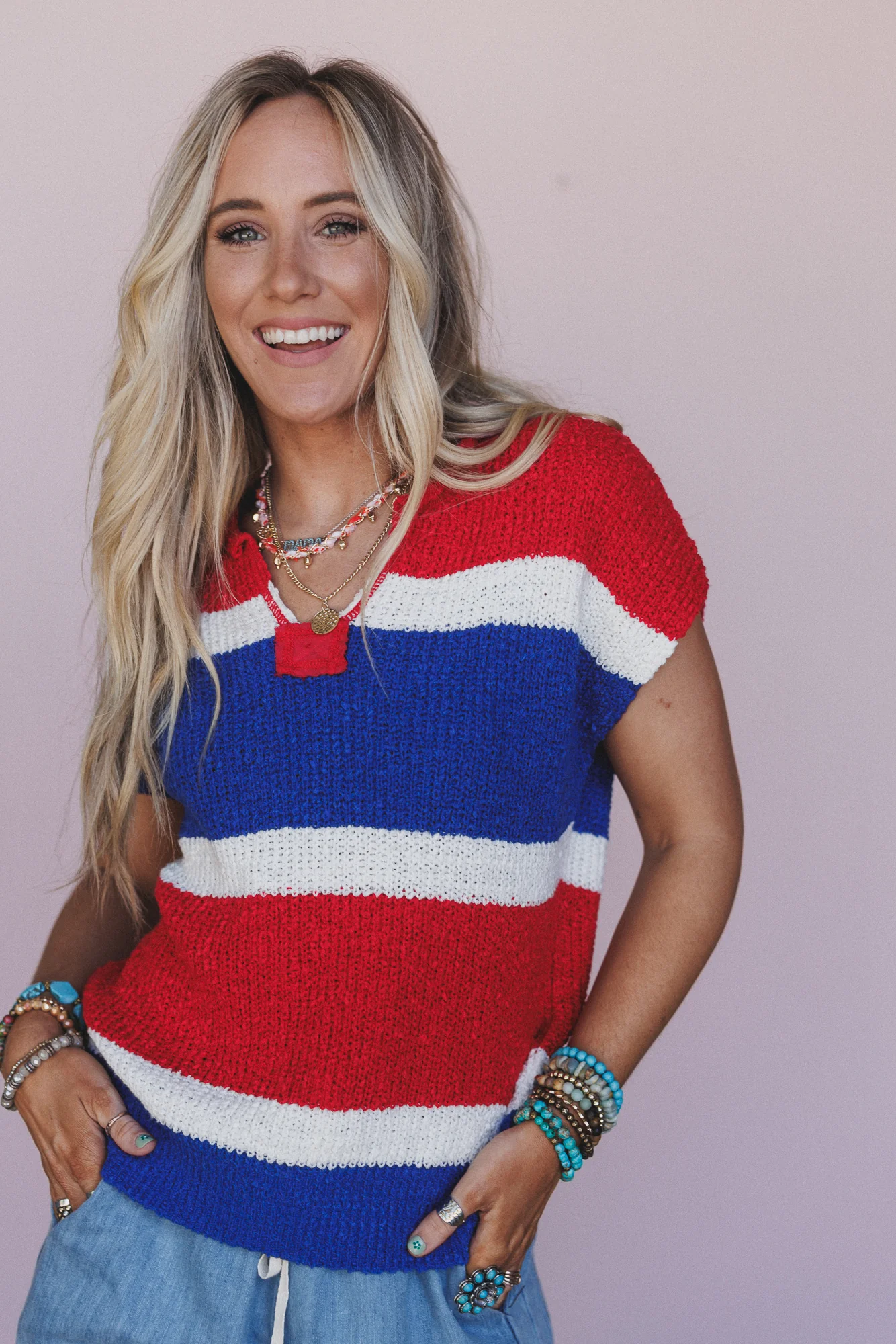 Weekend Escape Sweater Top - Red - Image 3