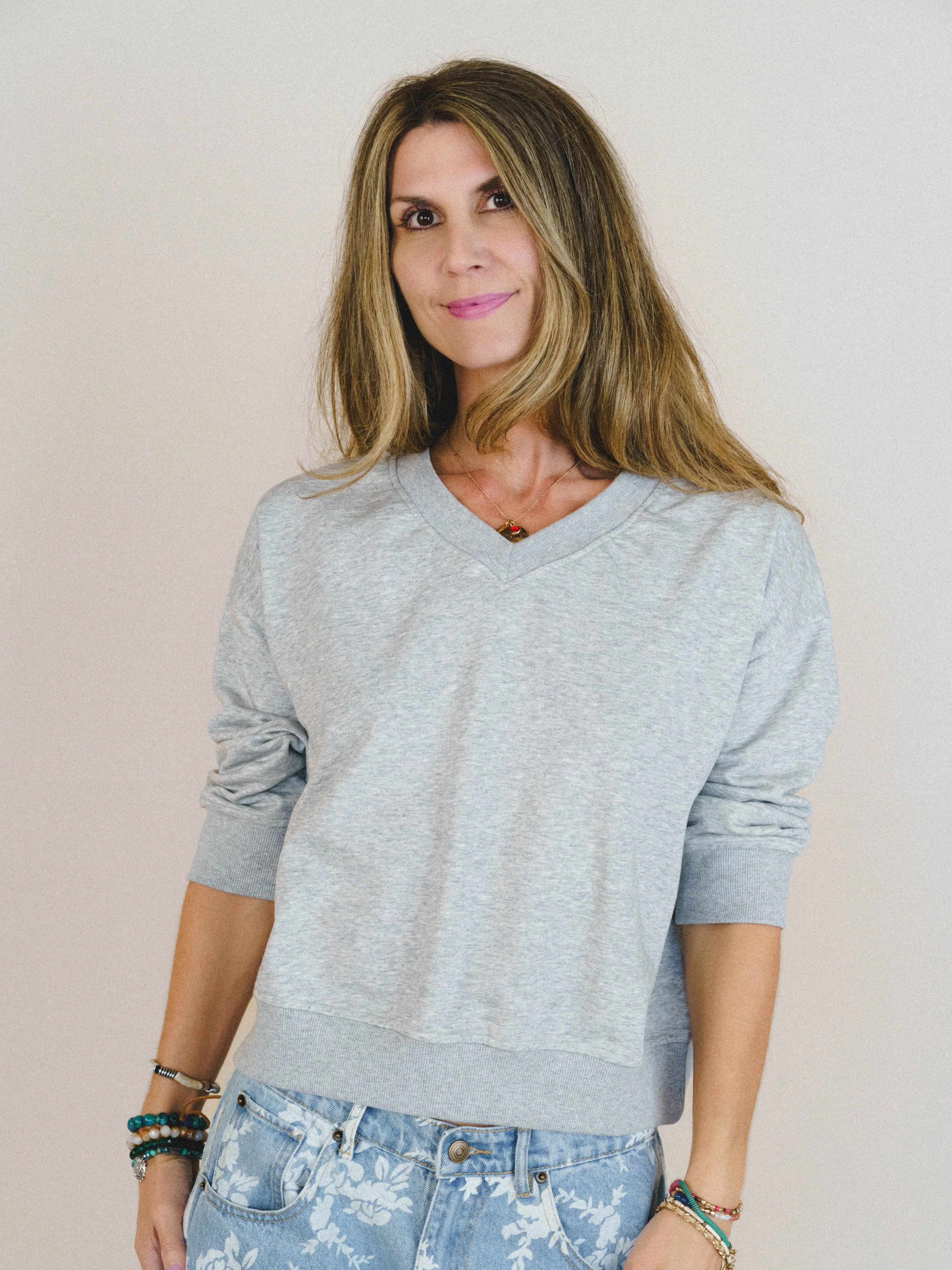 Wendy Removeable Collar Top - Grey - Image 3