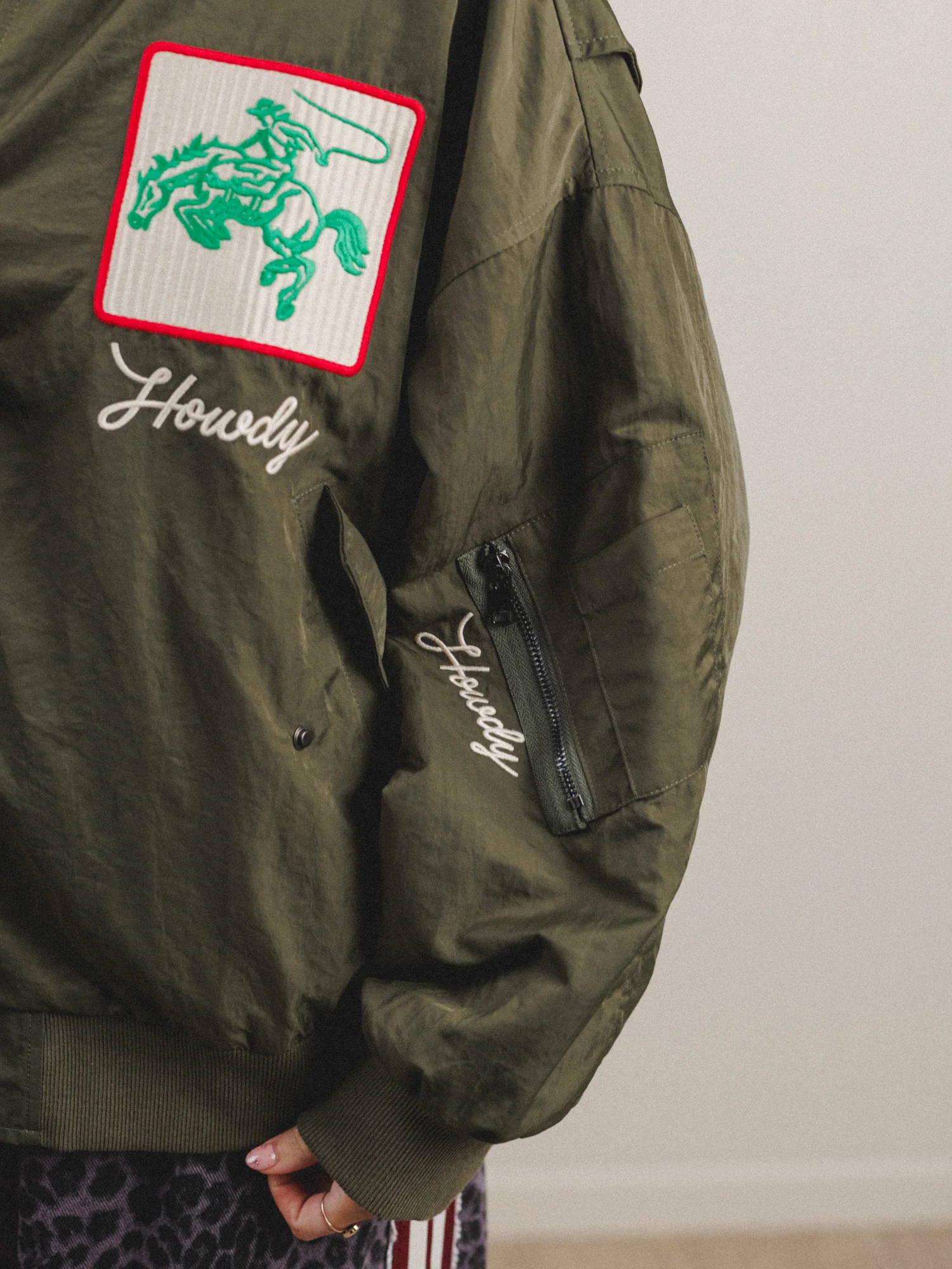 West Coast Rhode Bomber Jacket - Army Green - Image 3