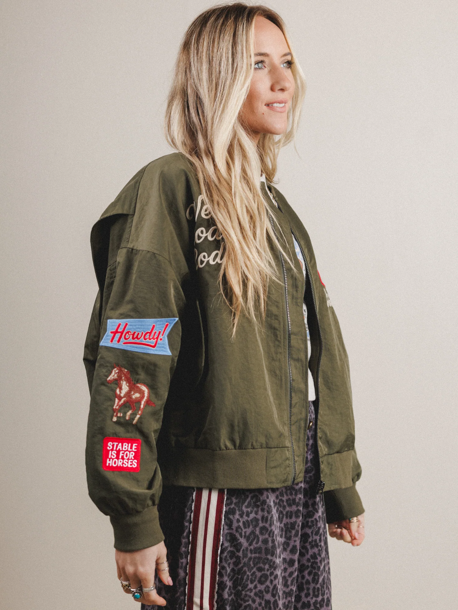 West Coast Rhode Bomber Jacket - Army Green - Image 4