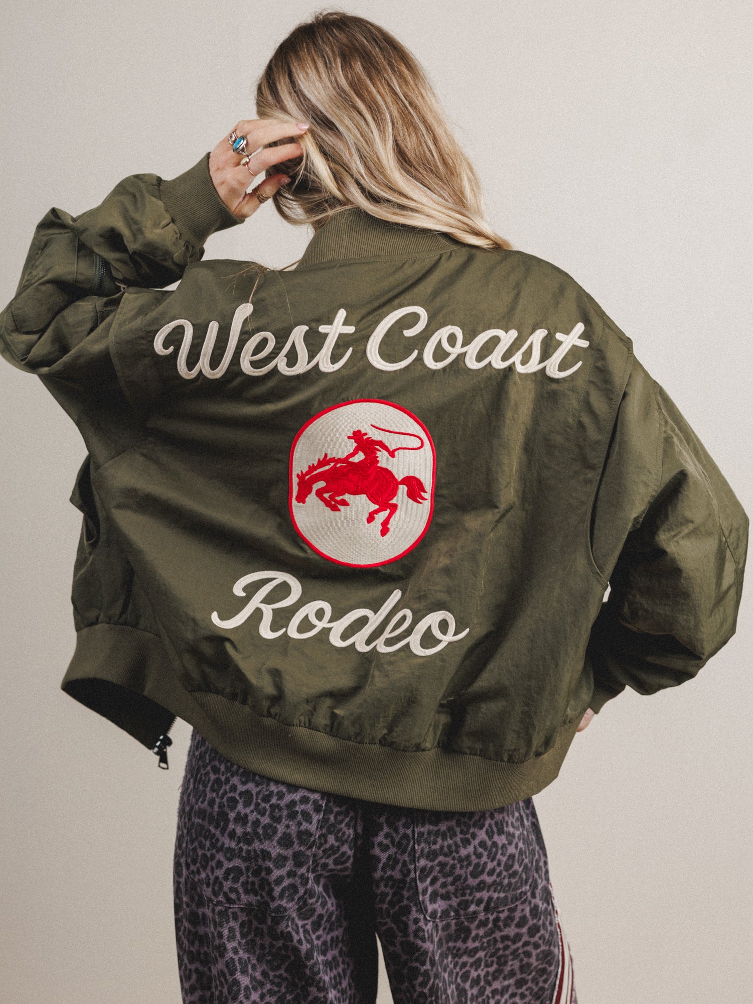 West Coast Rhode Bomber Jacket - Army Green - Image 6